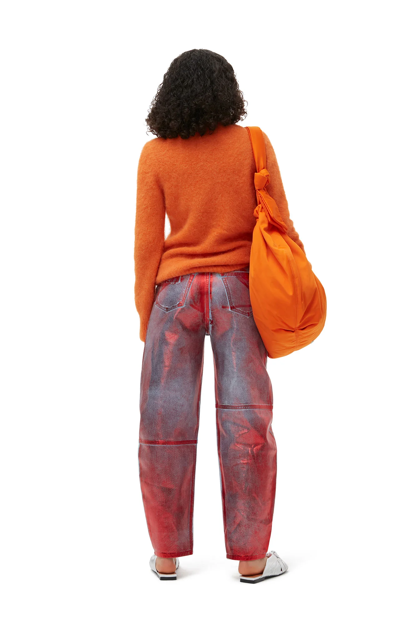 Brushed Alpaca O-Neck | Vibrant Orange - Image 4