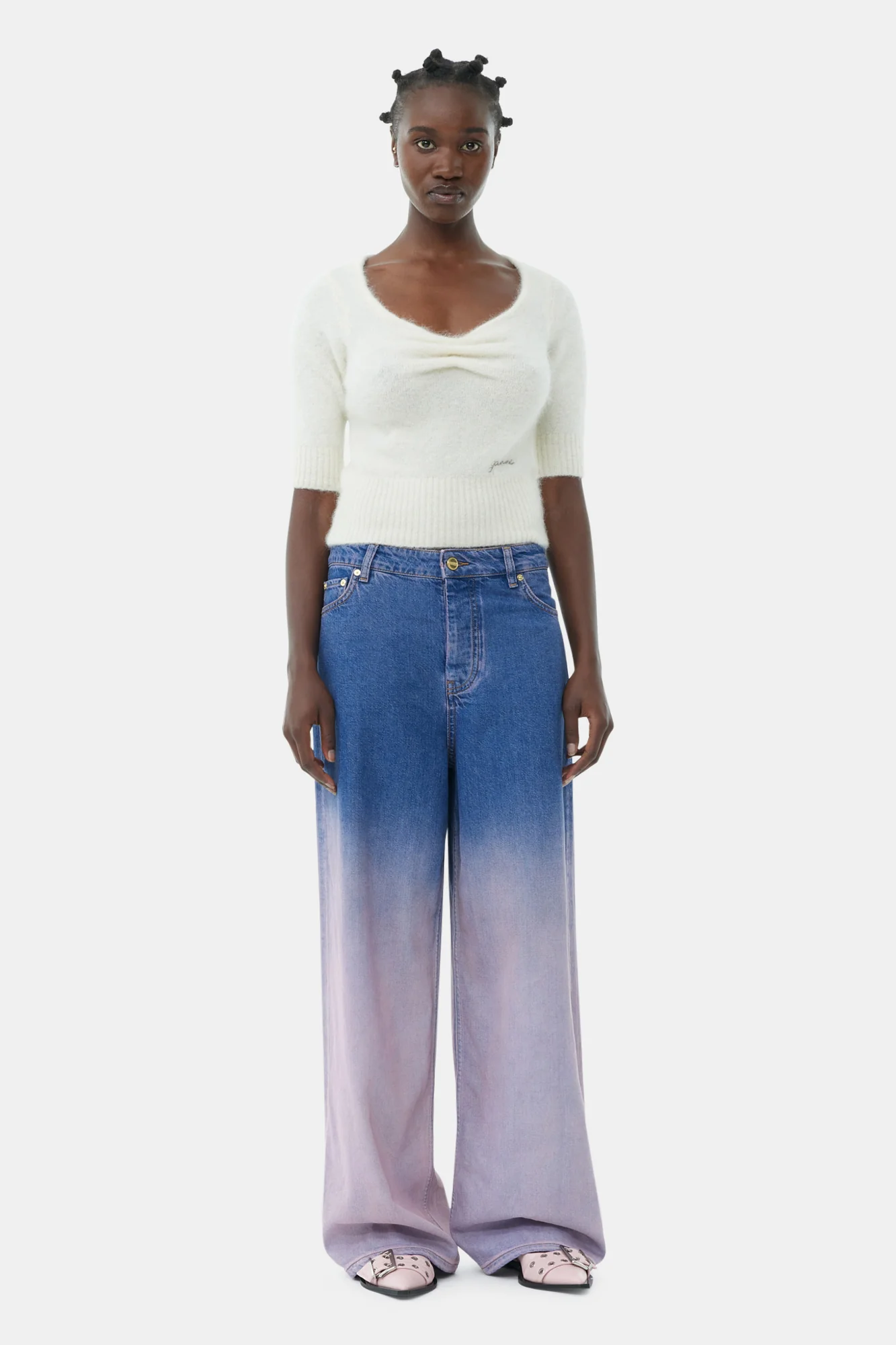 Brushed Alpaca Top | Egret - Image 4