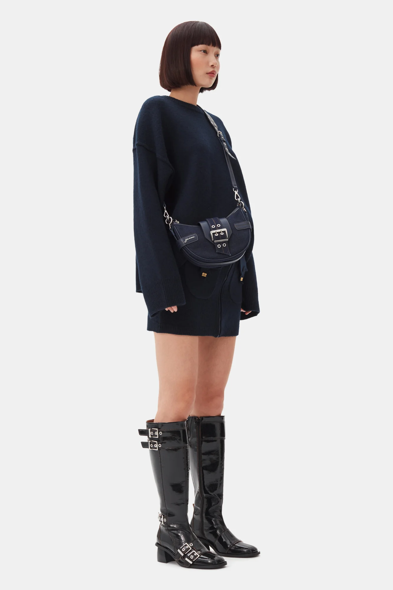 Bucky Bag Small Crossbody Denim | Dark Navy - Image 5