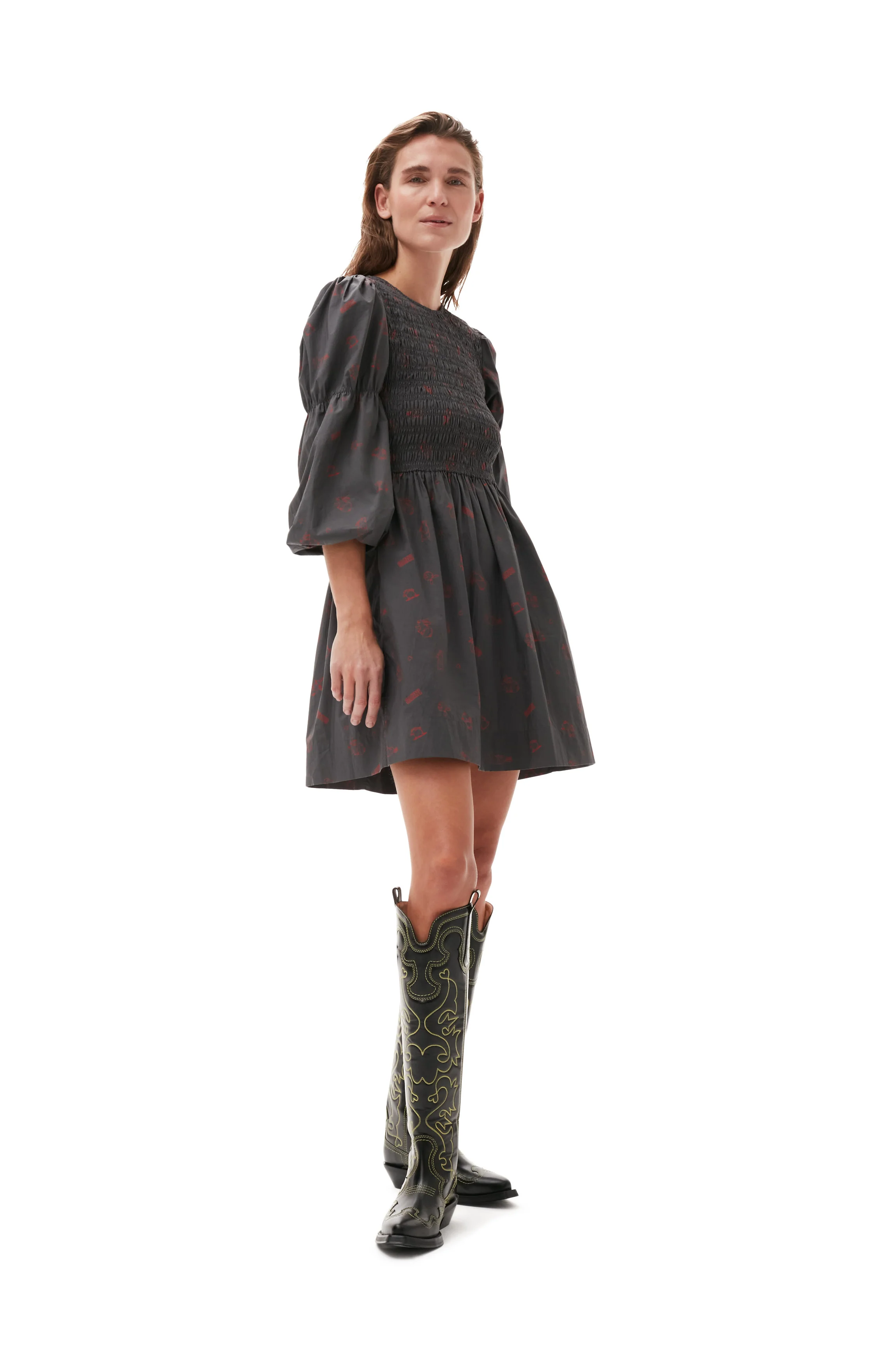 Bunny Print Dress | Volcanic Ash - Image 3