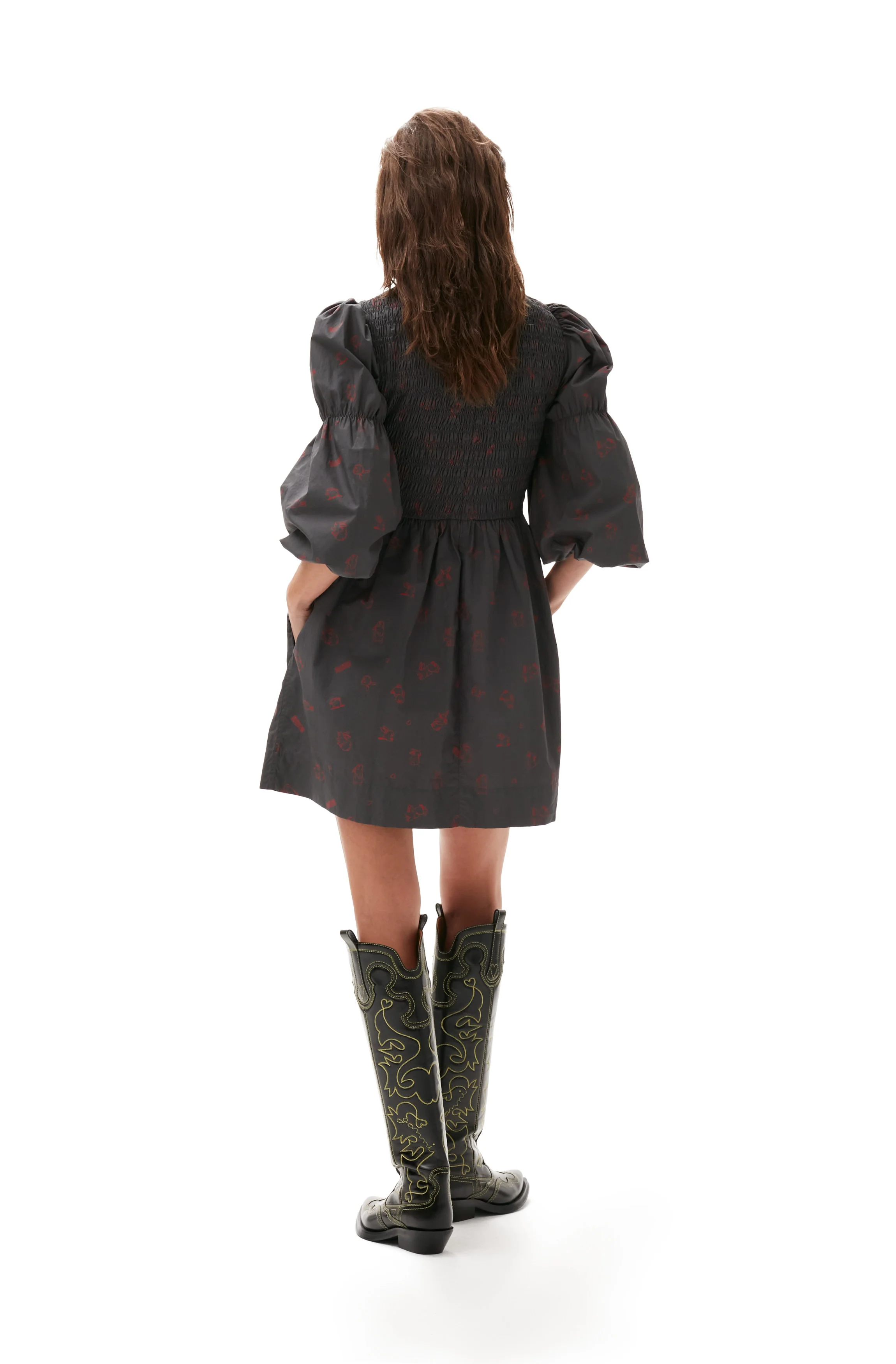 Bunny Print Dress | Volcanic Ash - Image 4