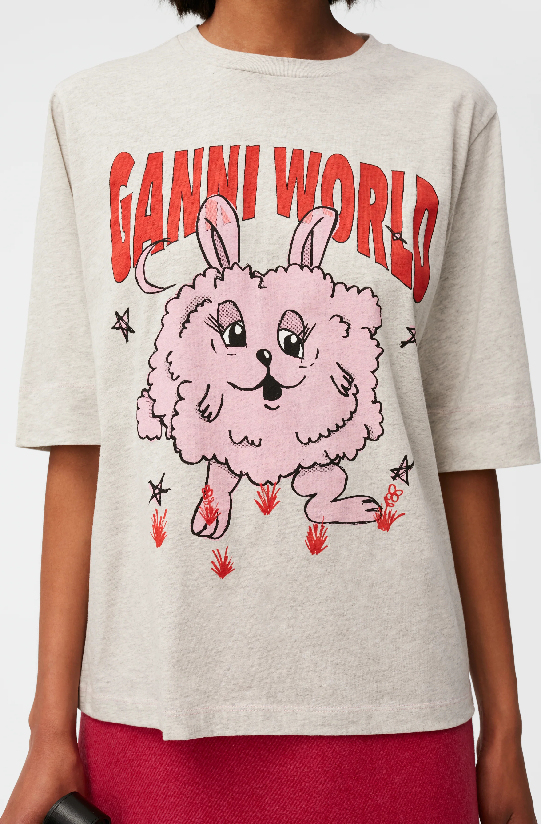 Bunny T-Shirt | Grey Melange/Nature - Image 5