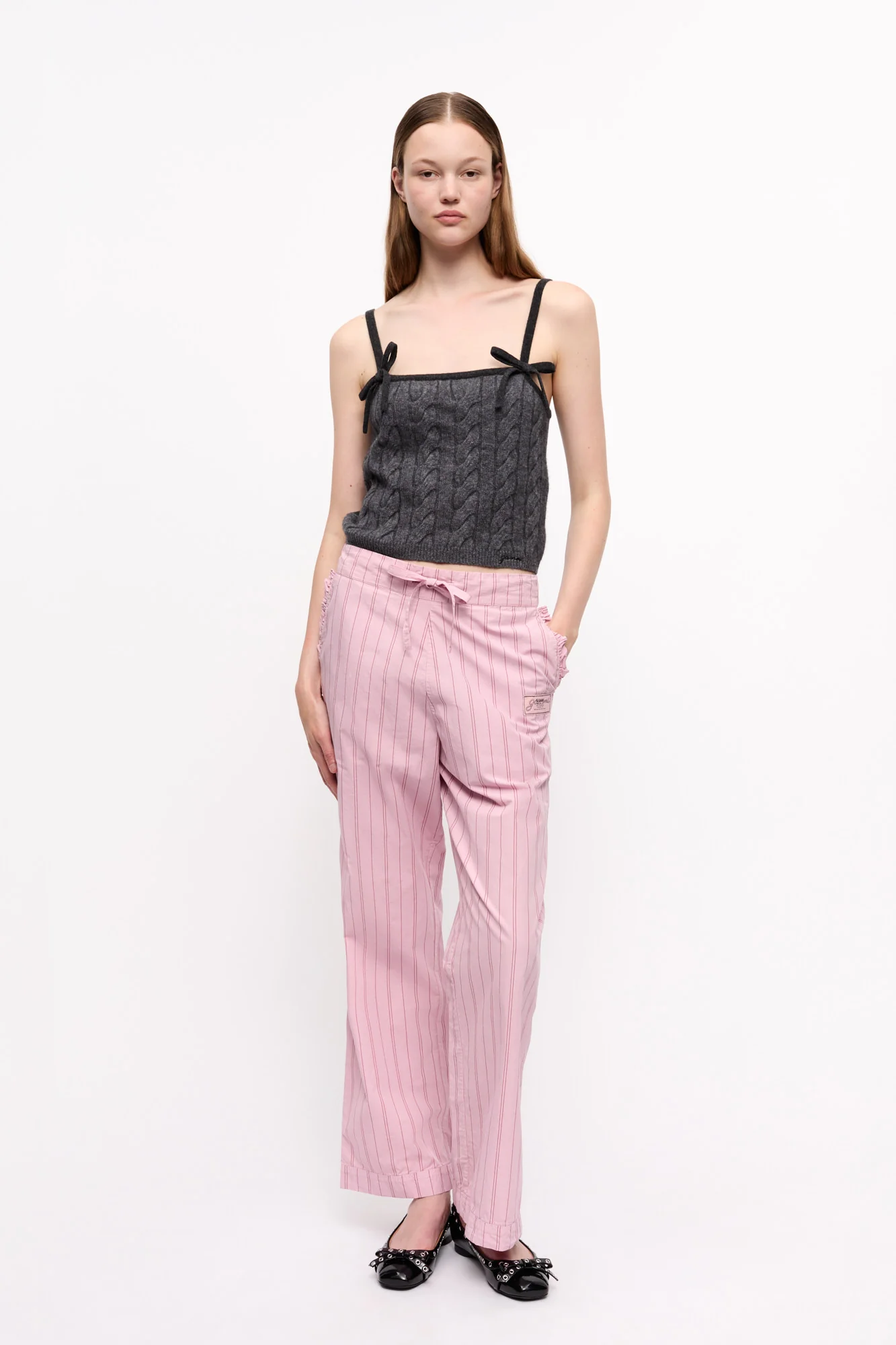 Cable Knit Strap Top | Phantom - Image 5