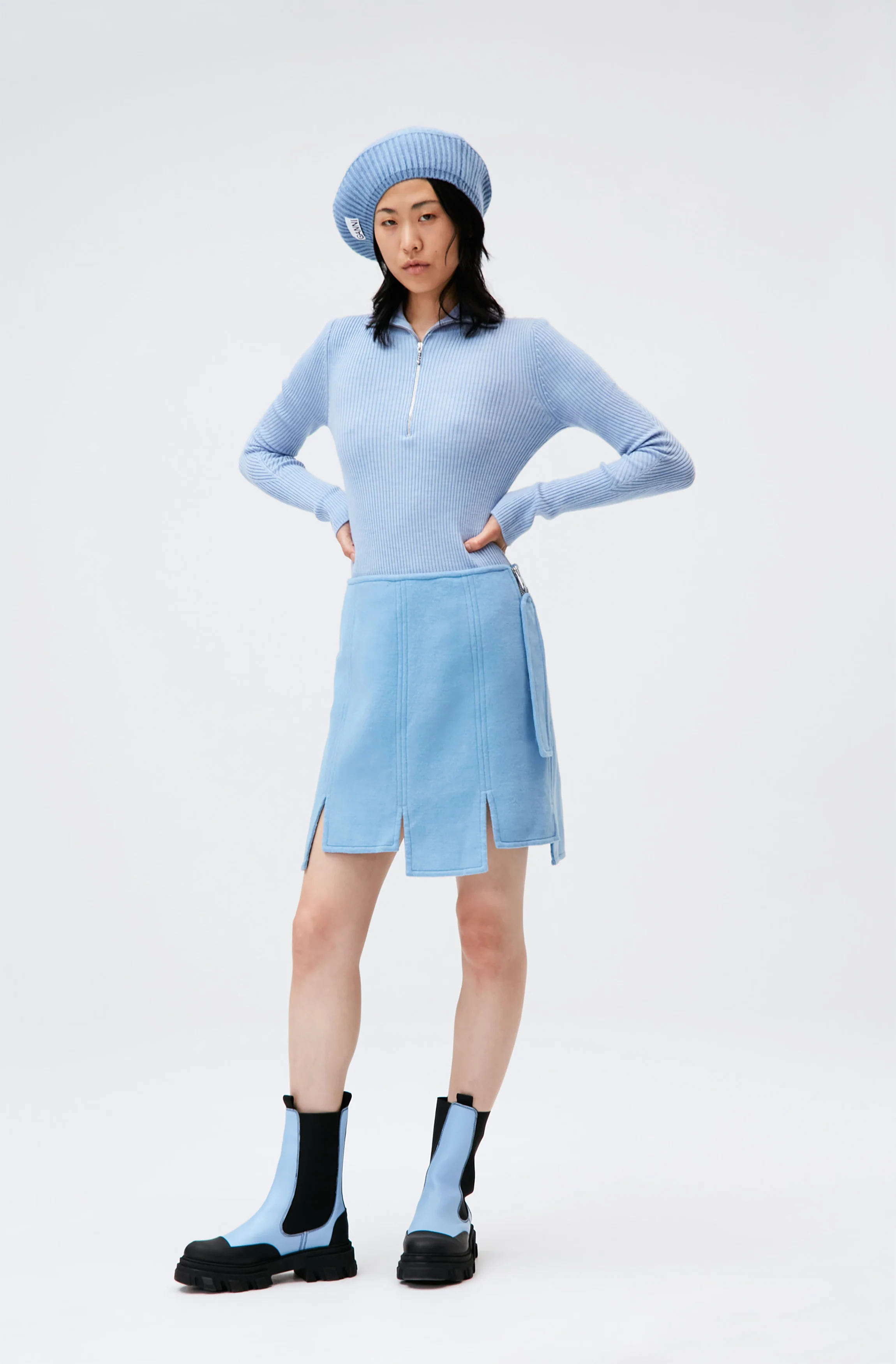 Calf Leather Mid Chelsea Boot | Placid Blue - Image 3