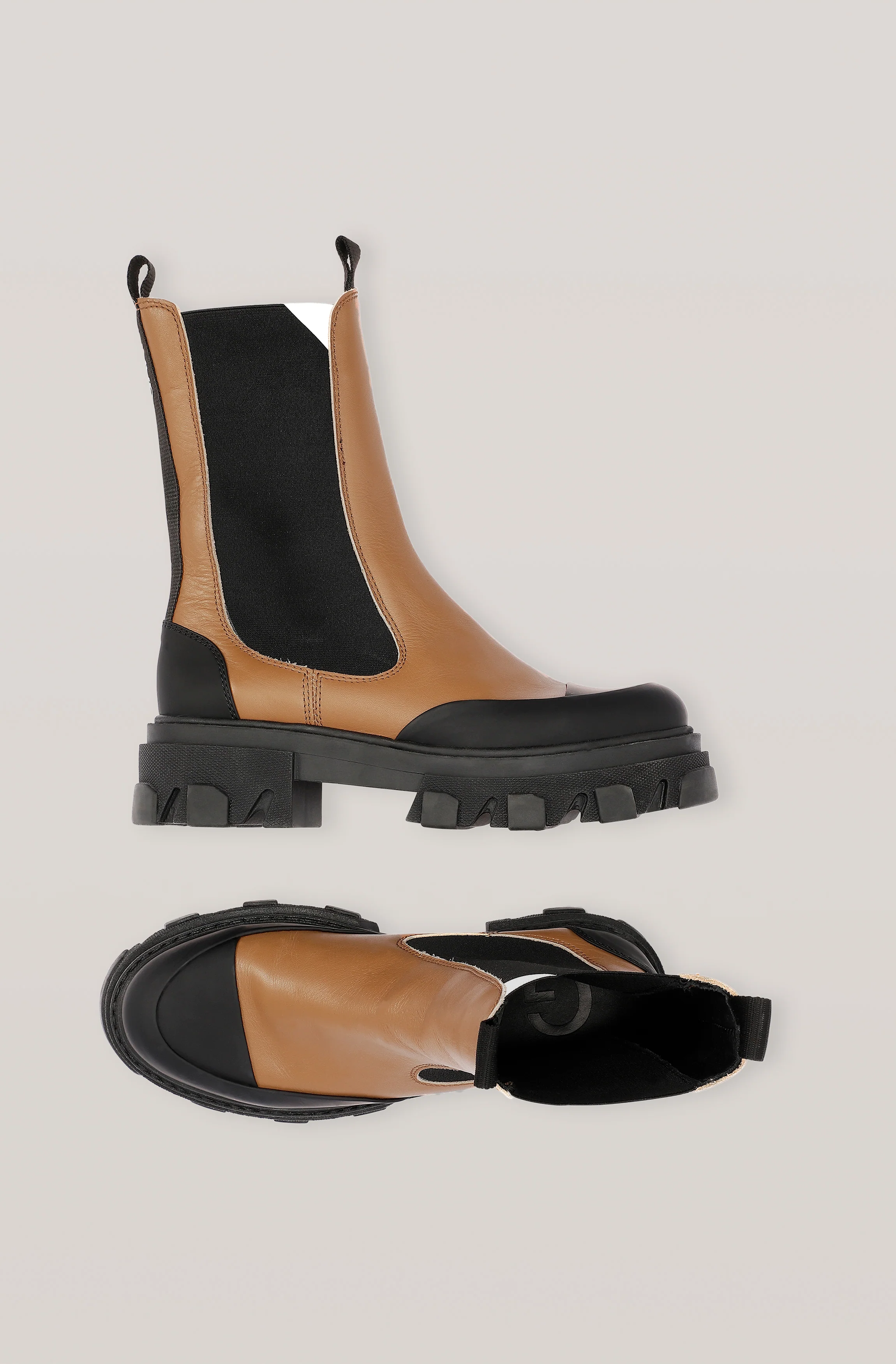 Calf Leather Mid Chelsea Boot | Tiger's Eye - Image 2