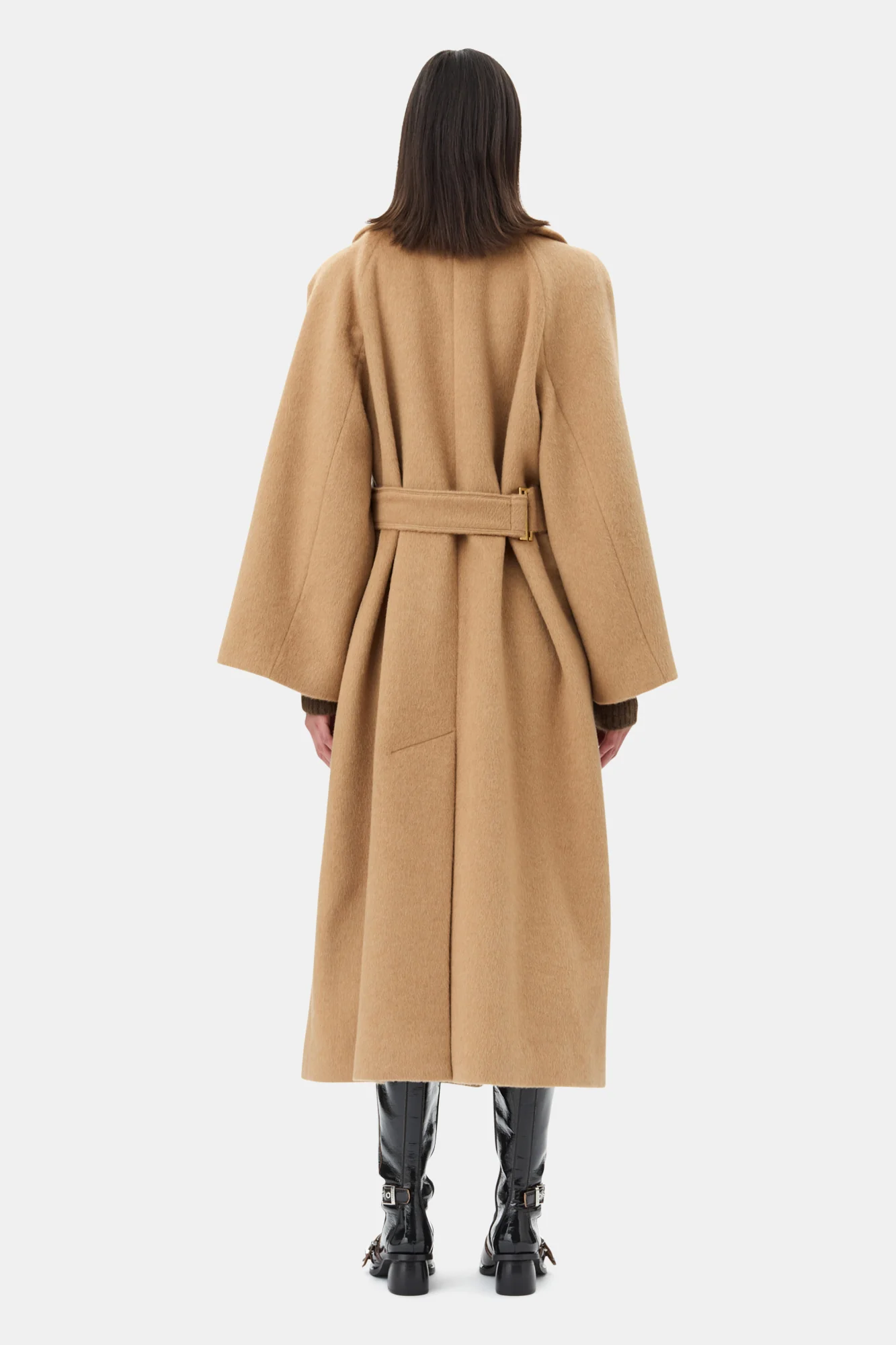 Camel Wool-Blend Coat | Latte - Image 6