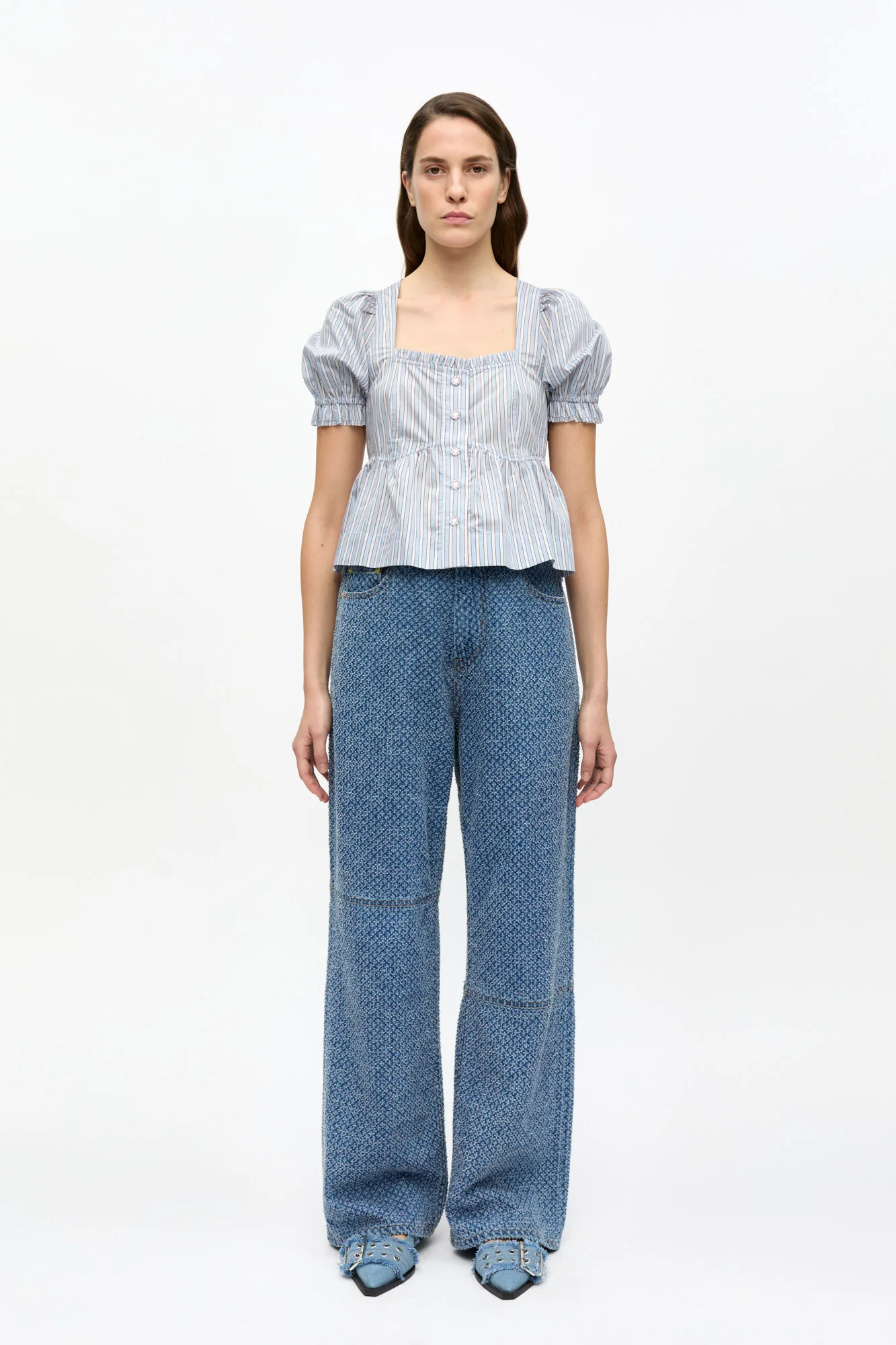 Candy Striped Blouse | Soft Chambray - Image 4