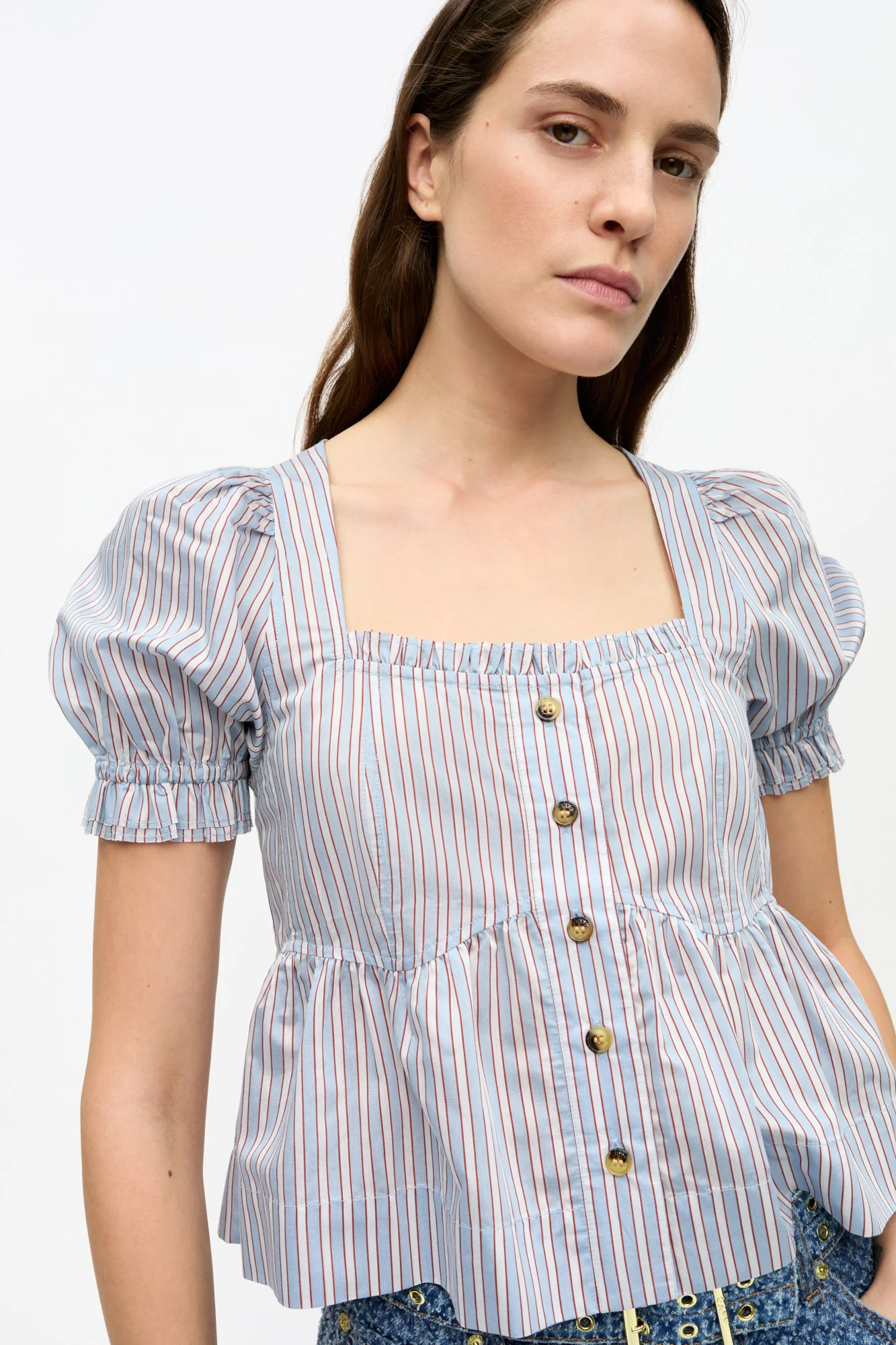 Candy Striped Blouse | Soft Chambray - Image 8