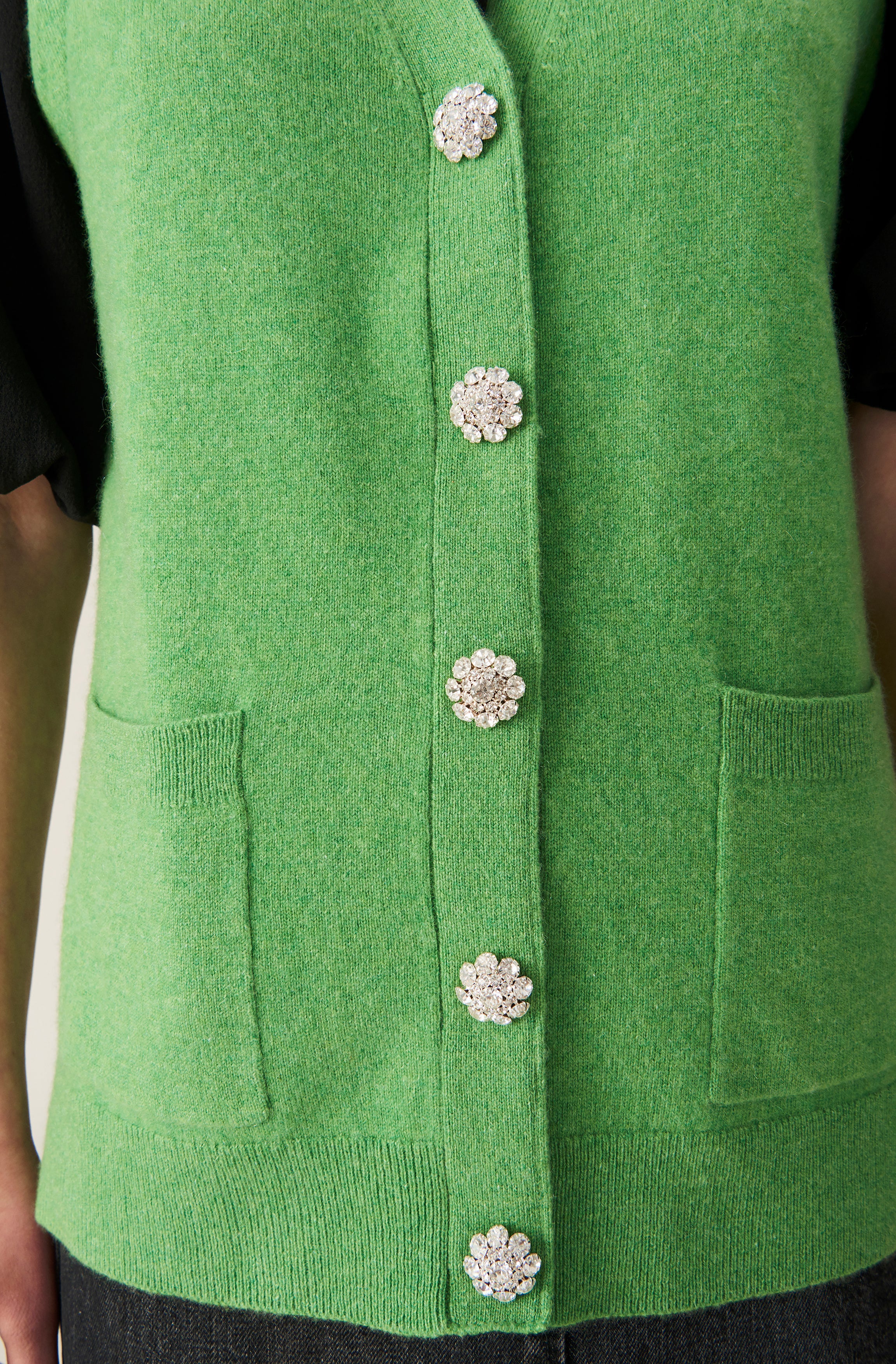 Cashmere Crystal Button Vest | Spring Bouquet - Image 5
