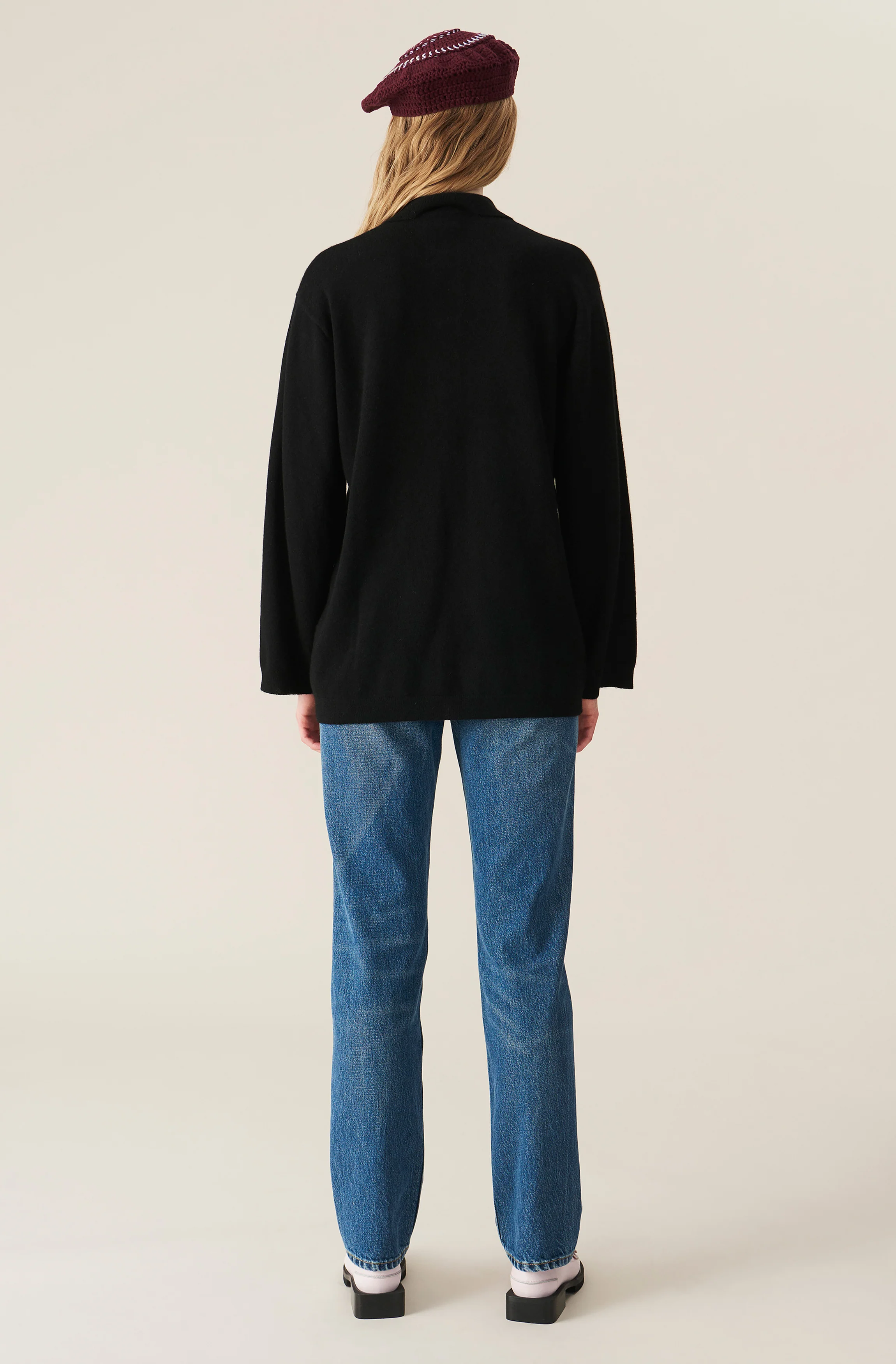 Cashmere Knit Blouse | Black - Image 4