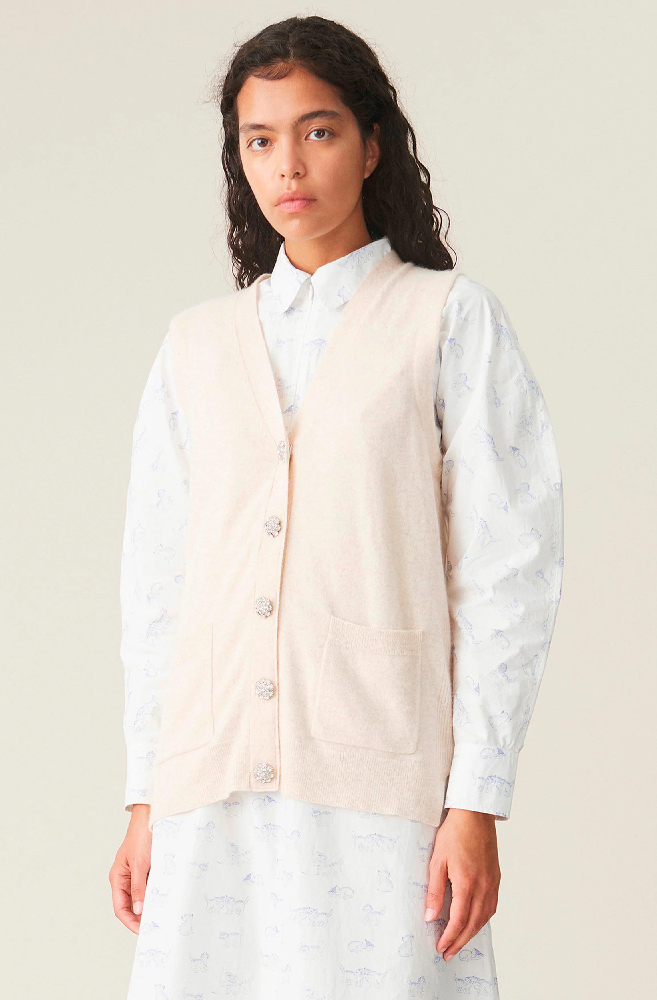 Cashmere Knit Vest - Solid | Brazilian Sand - Image 2