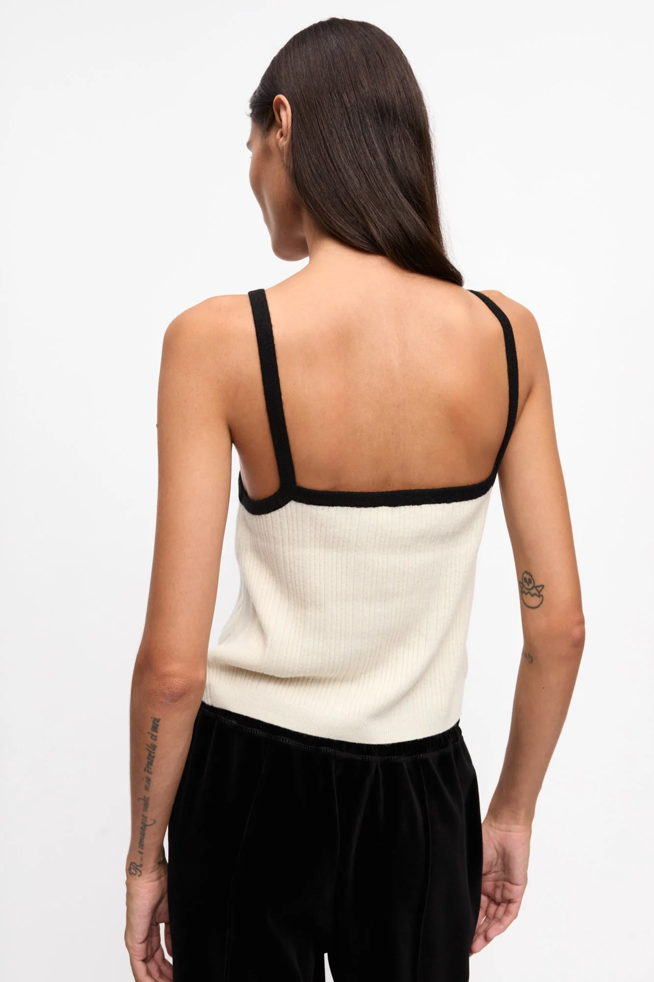 Cashmere Mix Cable Knit Top | Egret - Image 4