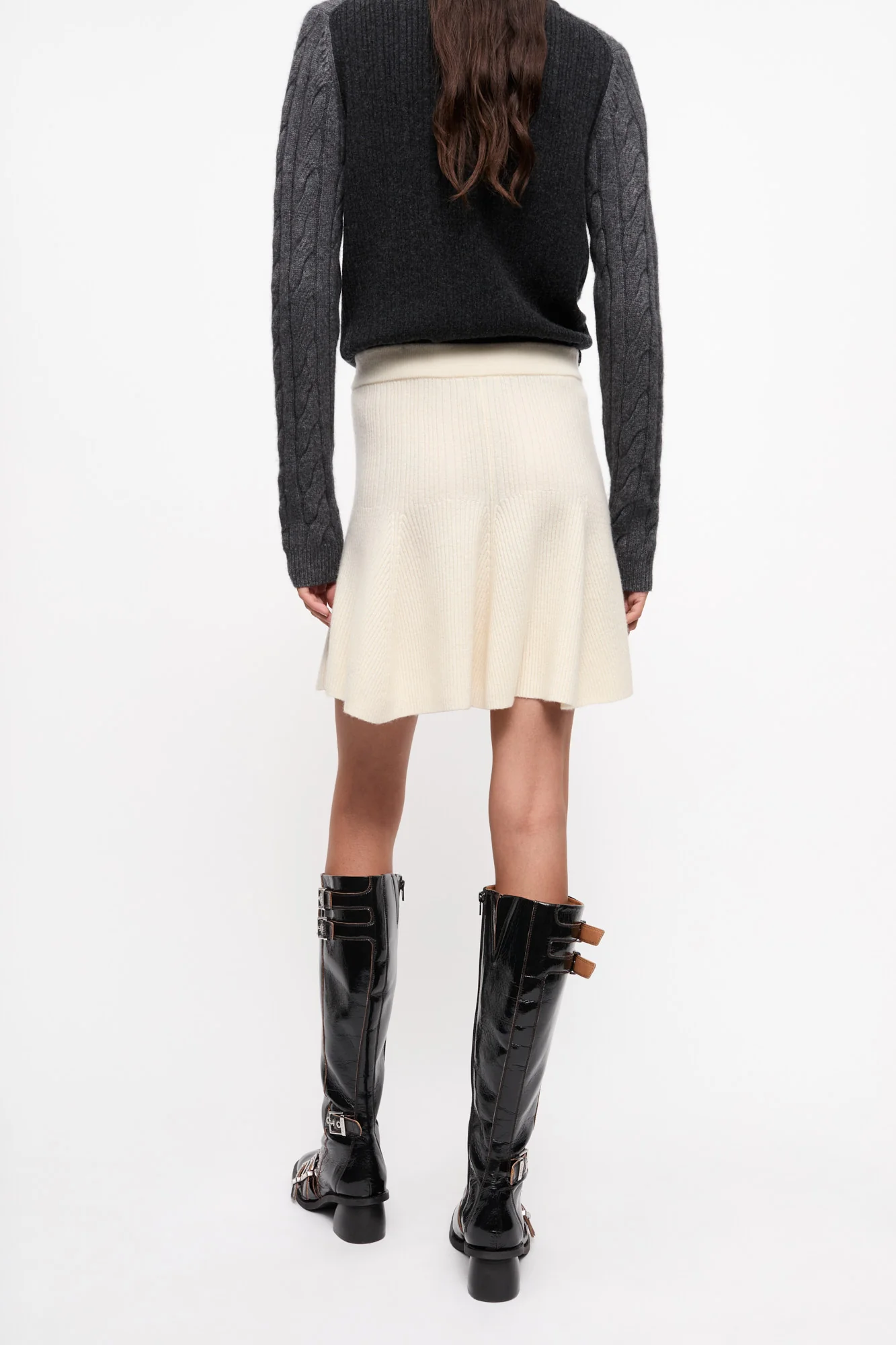 Cashmere Mix Mini Skirt | Egret - Image 5