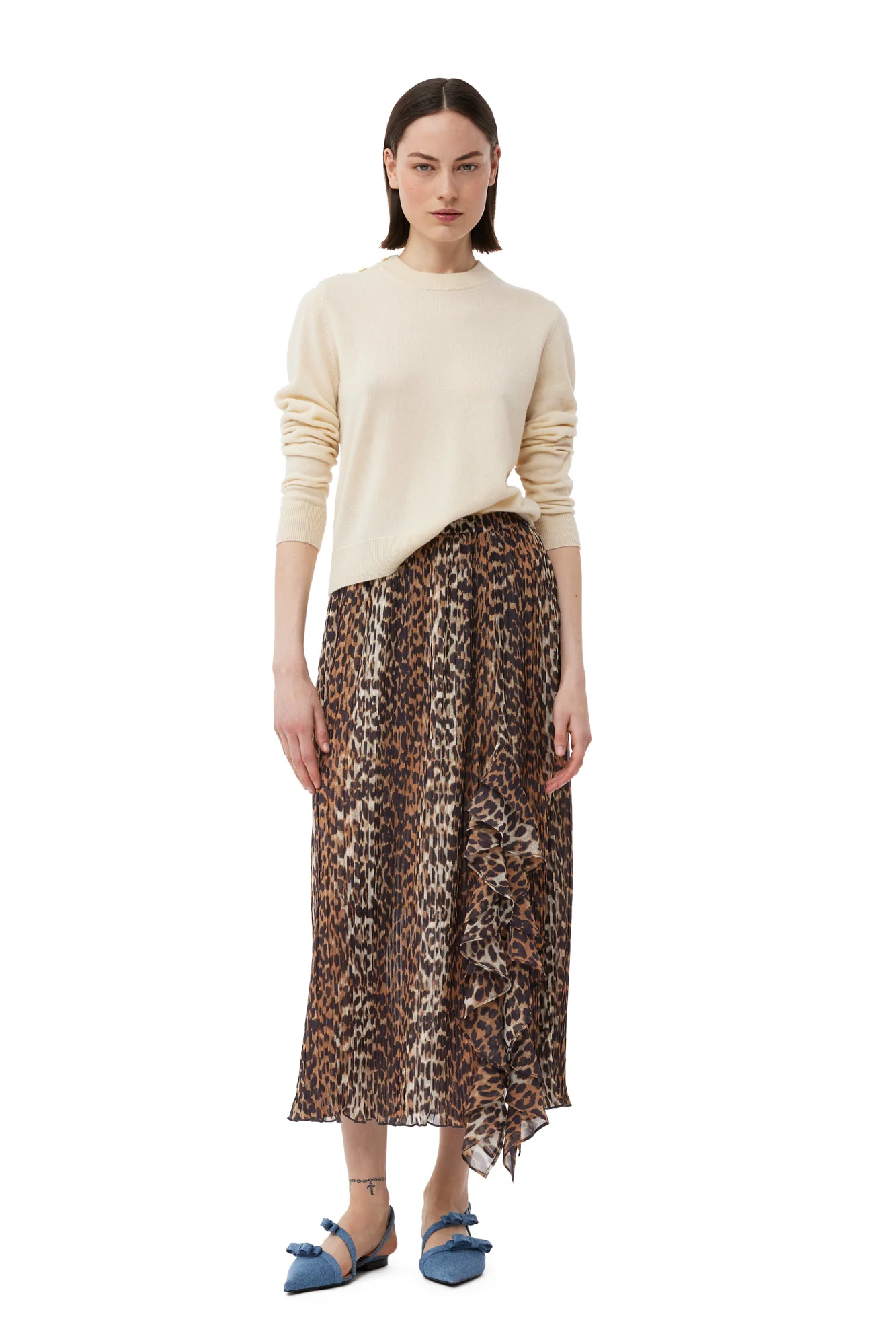 Cashmere Mix O-Neck Pullover | Alabaster Gleam - Image 3