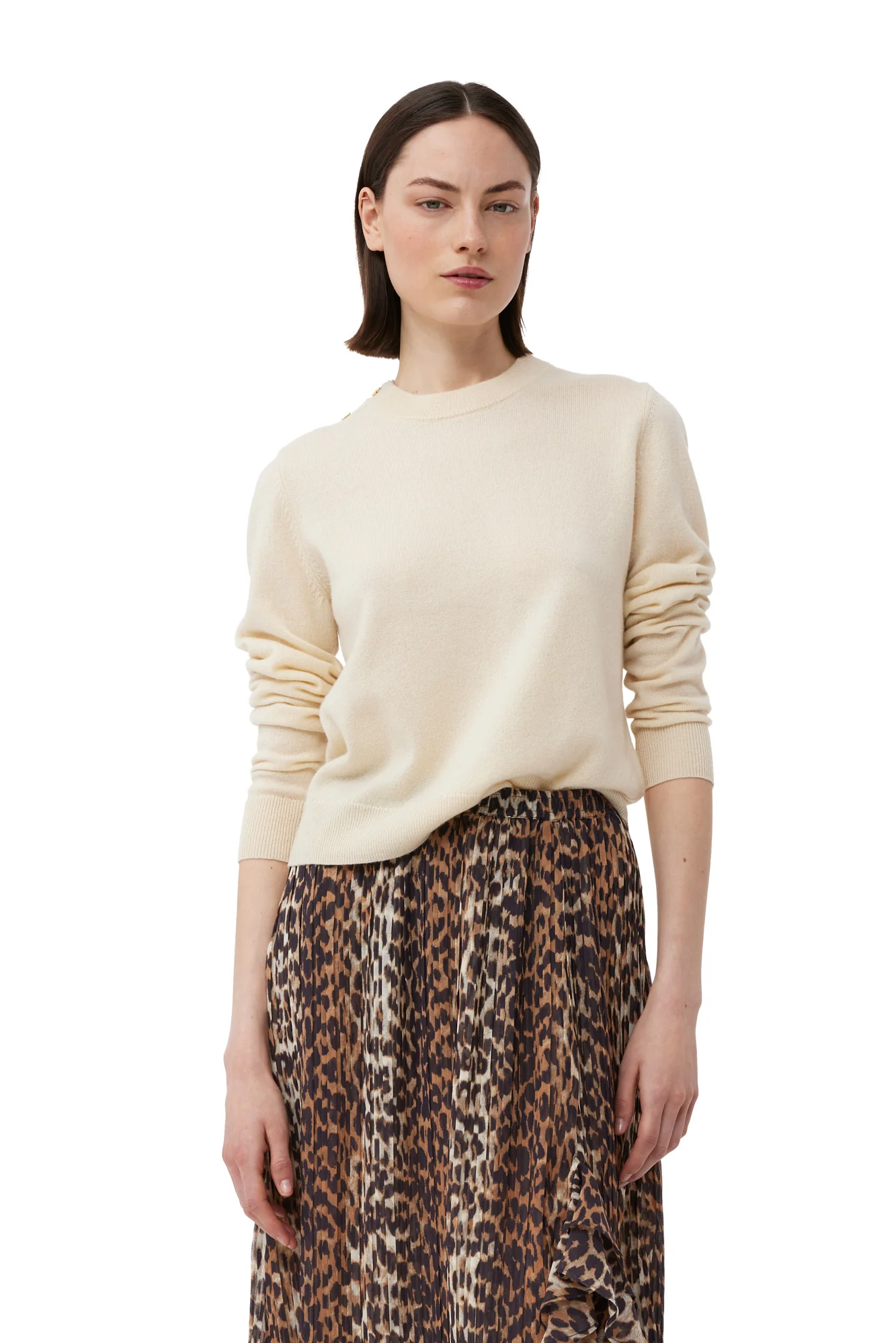 Cashmere Mix O-Neck Pullover | Alabaster Gleam - Image 6
