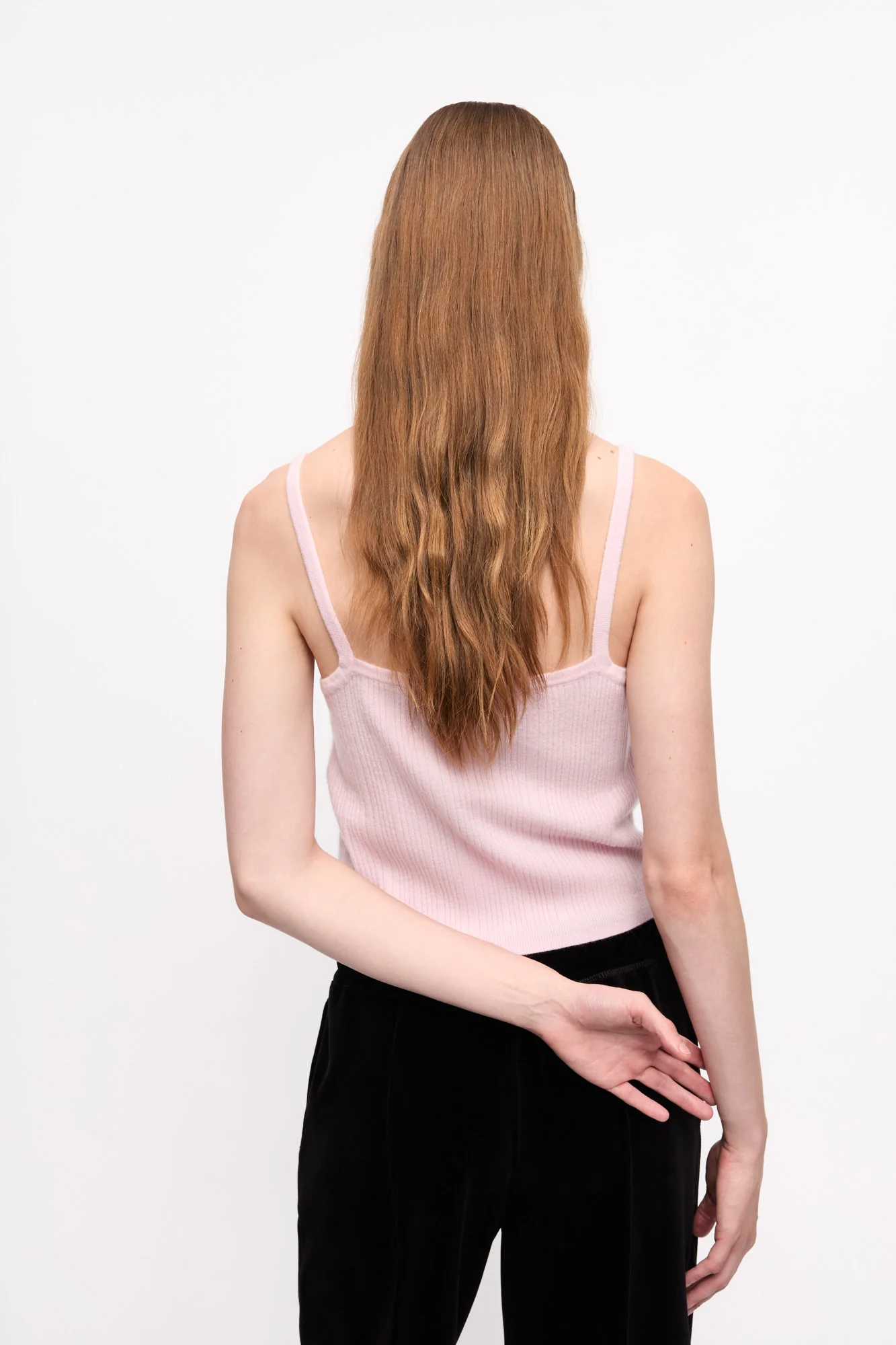 Cashmere Mix Strap Top | Mauve Chalk - Image 4