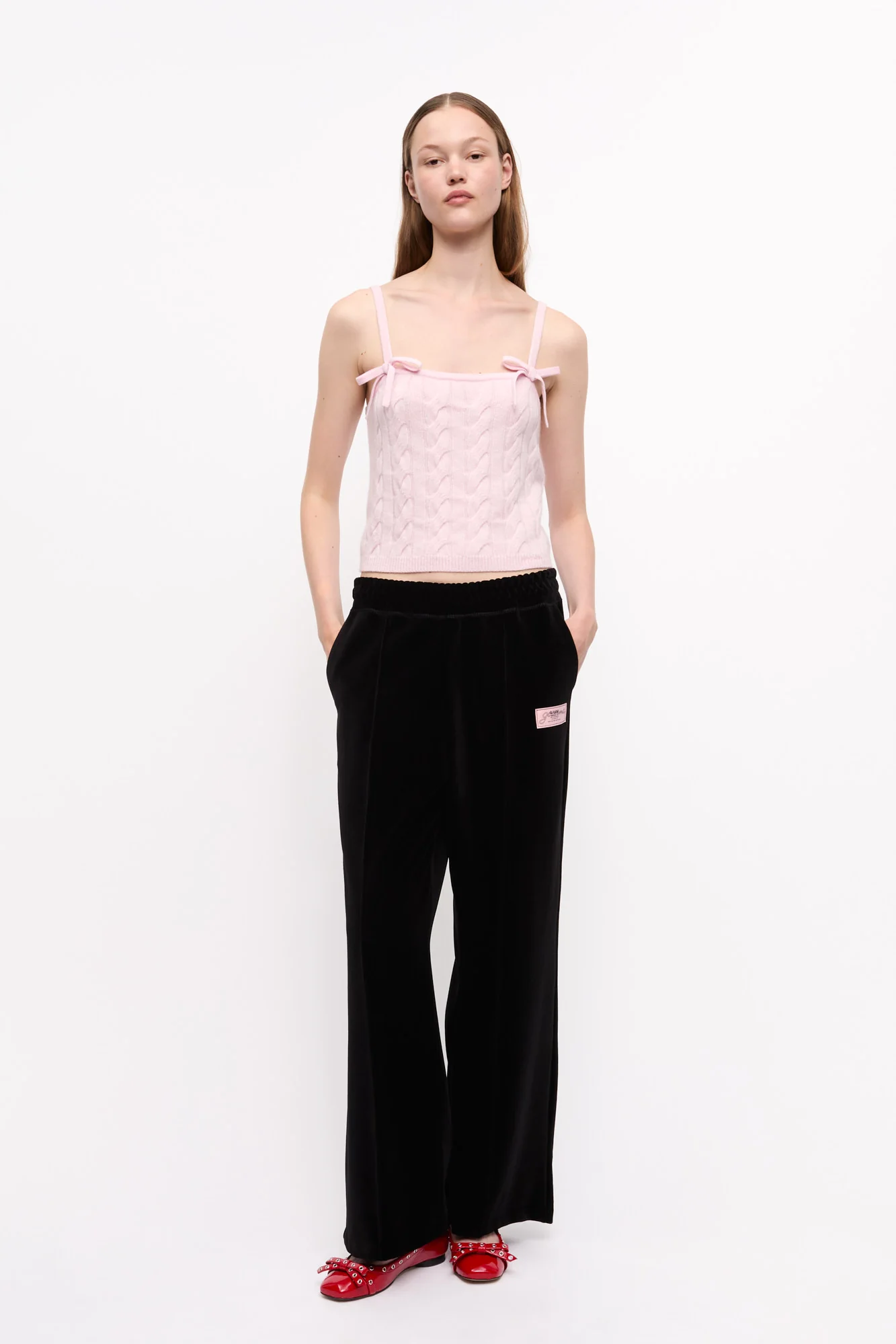 Cashmere Mix Strap Top | Mauve Chalk - Image 5