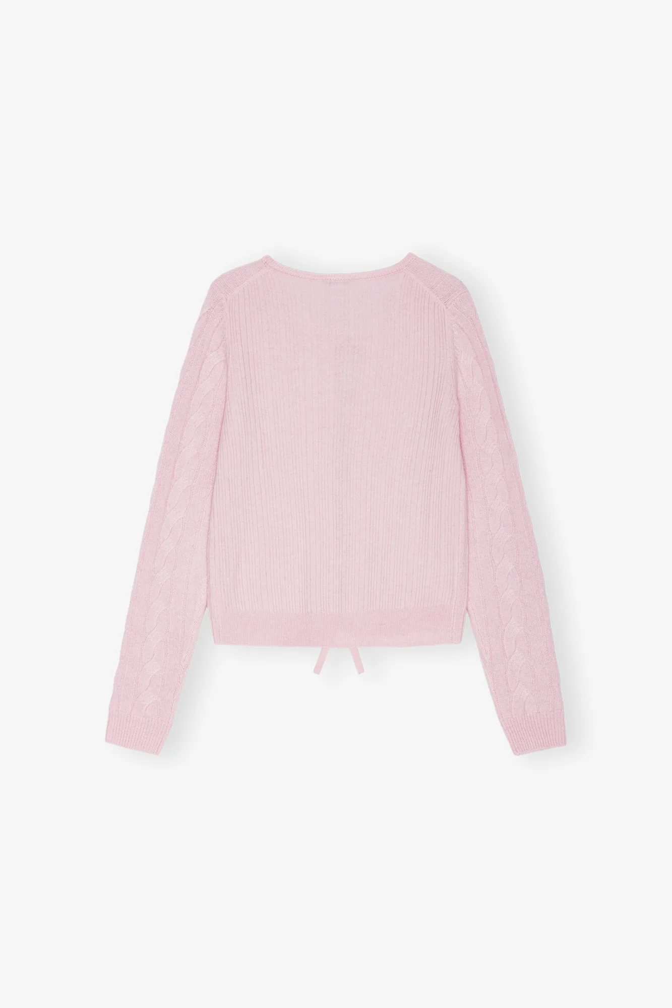 Cashmere Mix Tie String Cardigan | Mauve Chalk - Image 2