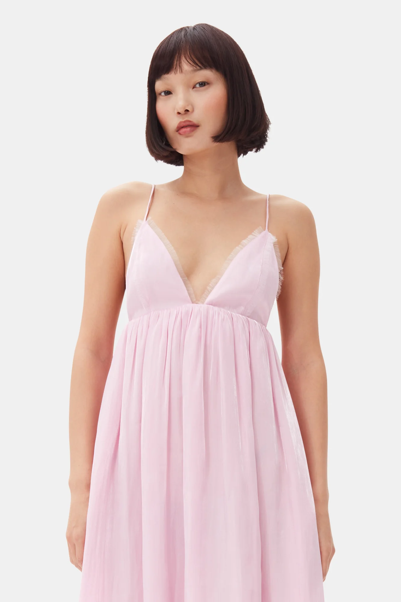 Changeant Satin Strap Dress | Chalk Pink - Image 4
