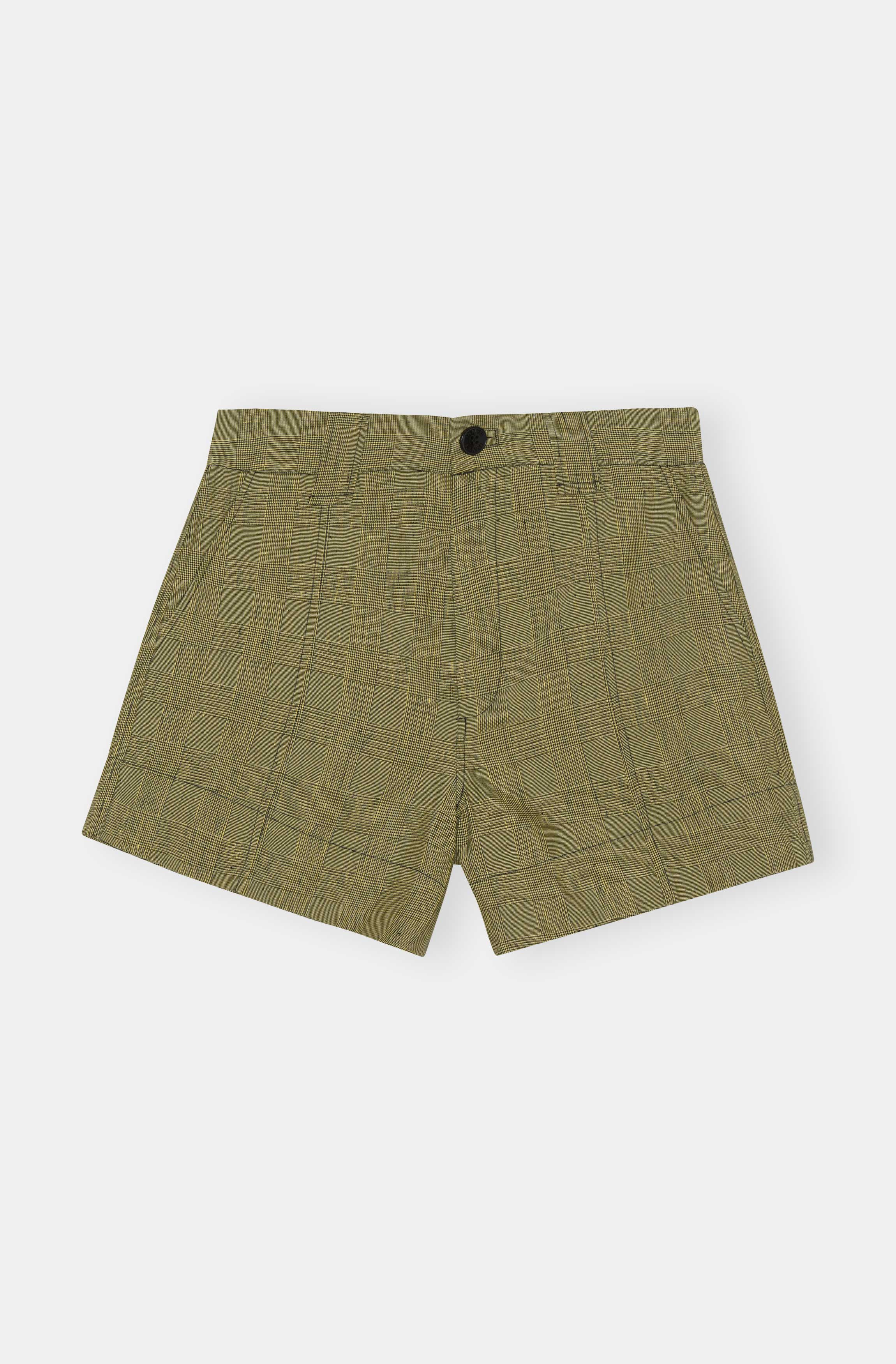 Check Linen Shorts | Gold Fusion Check