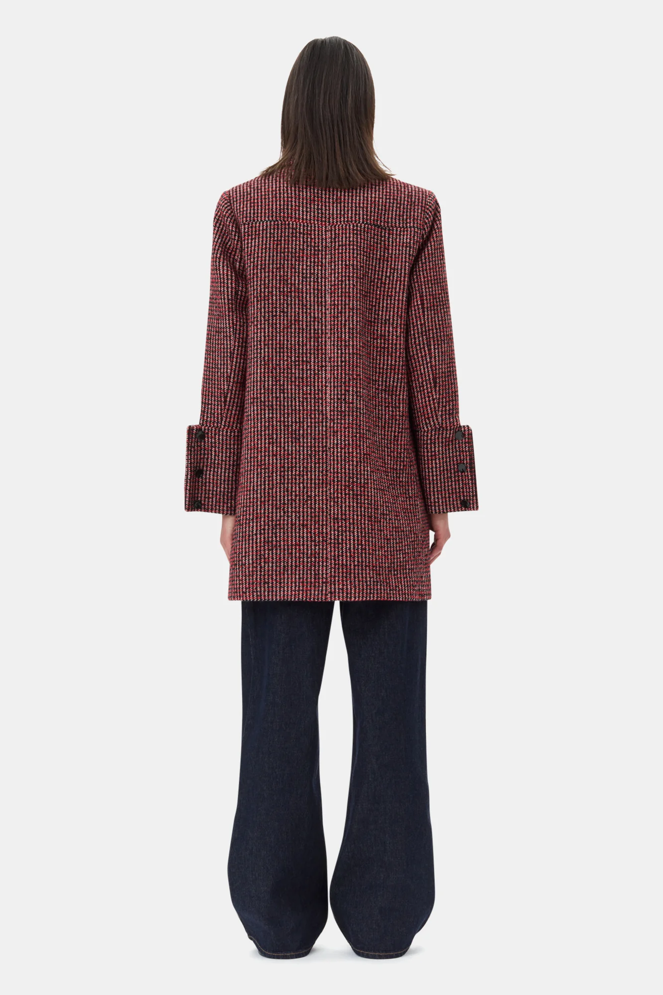 Check Midi Jacket | Racing Red - Image 6