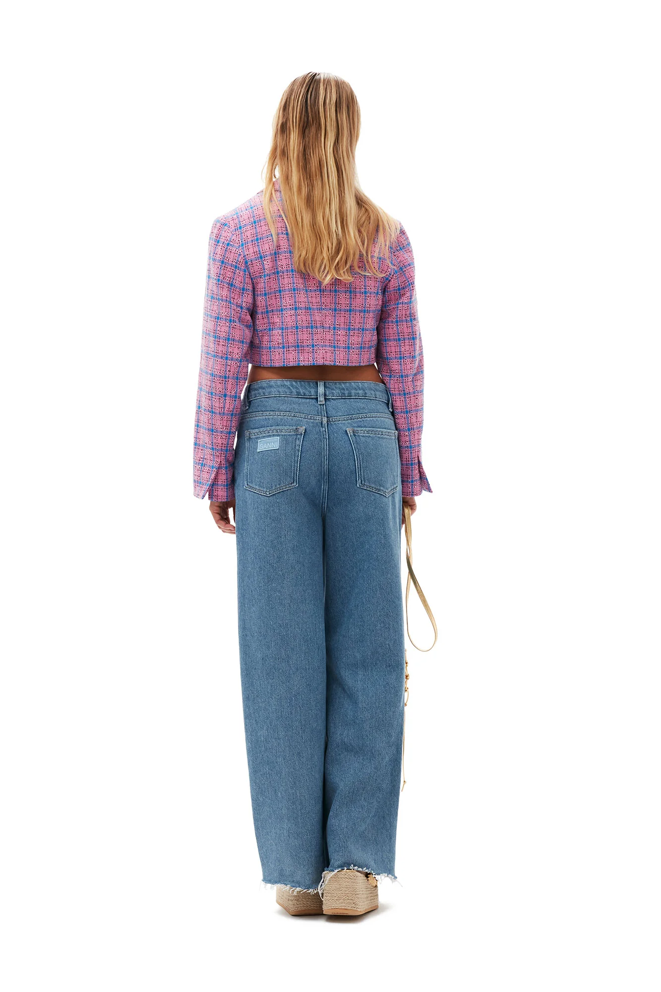 Check Suiting Cropped Blazer | Wild Orchid - Image 6