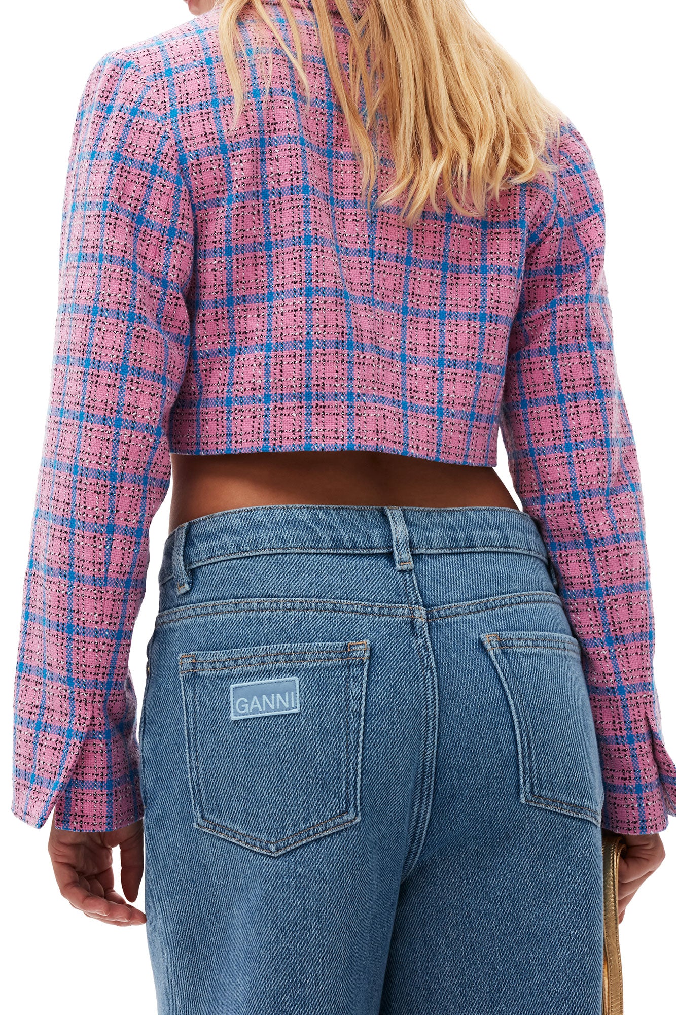 Check Suiting Cropped Blazer | Wild Orchid - Image 9