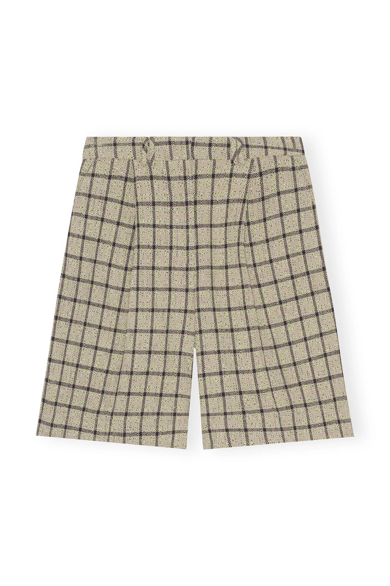Check Suiting Relaxed Pleated Shorts | Tender Shoots