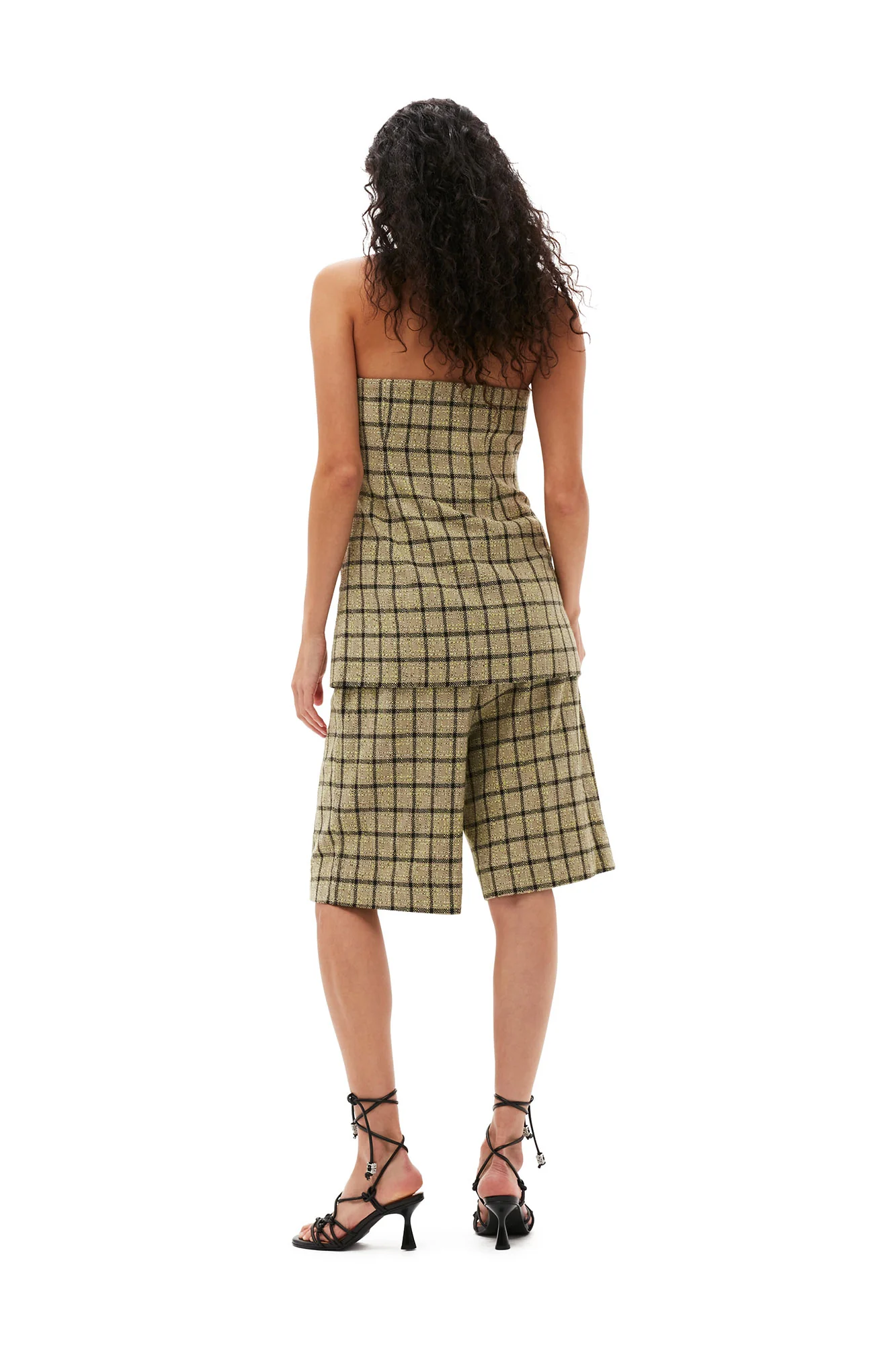 Check Suiting Relaxed Pleated Shorts | Tender Shoots - Image 7