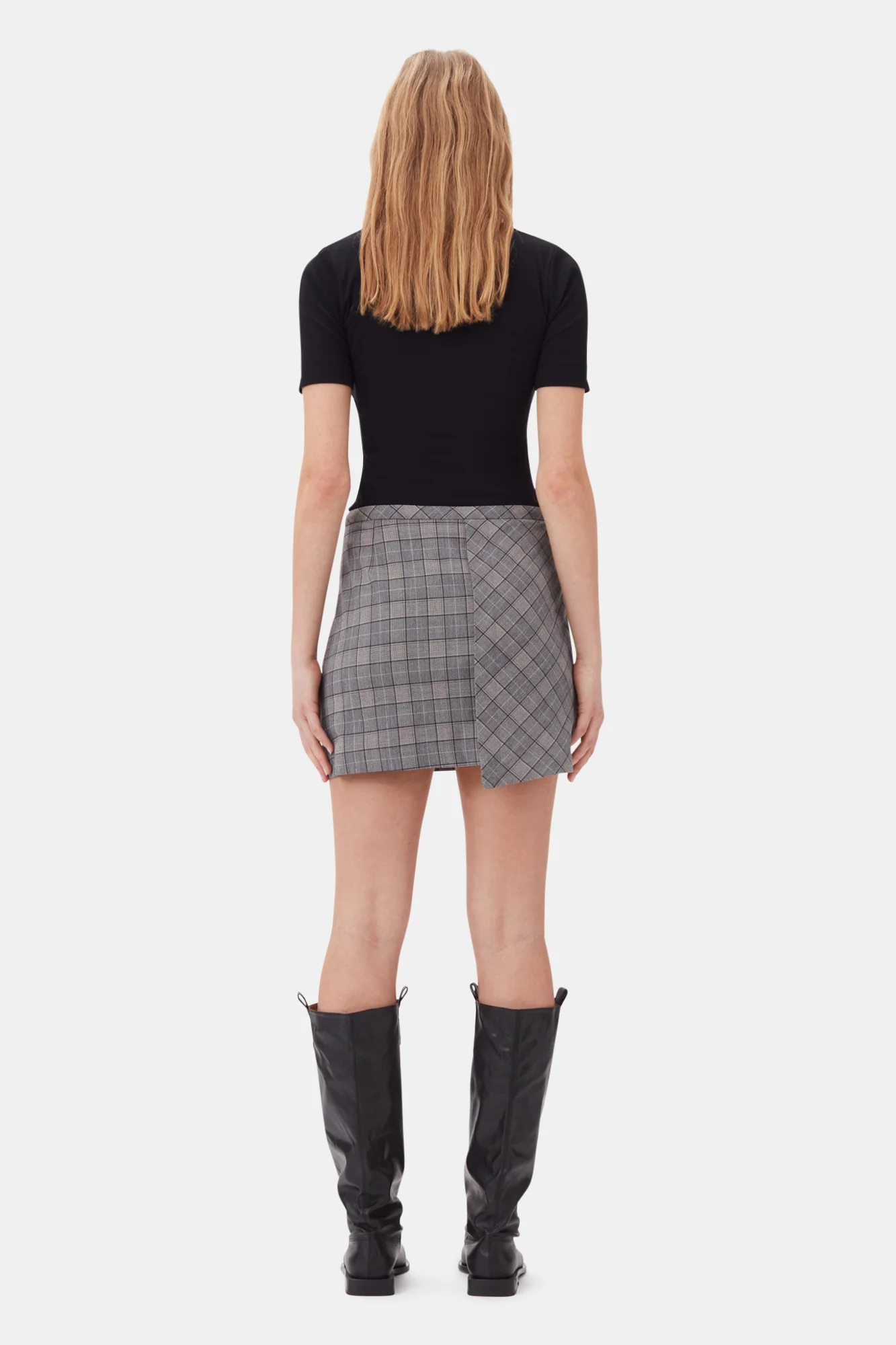 Checkered Mini Skirt | Frost Gray - Image 6