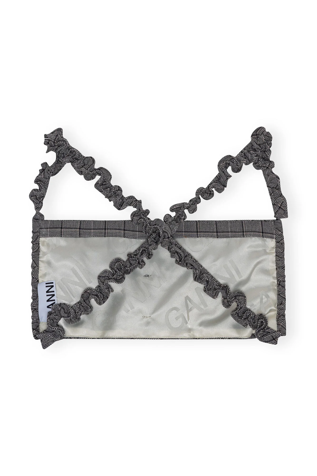 Checkered Mix Ruched Top | Frost Gray - Image 2