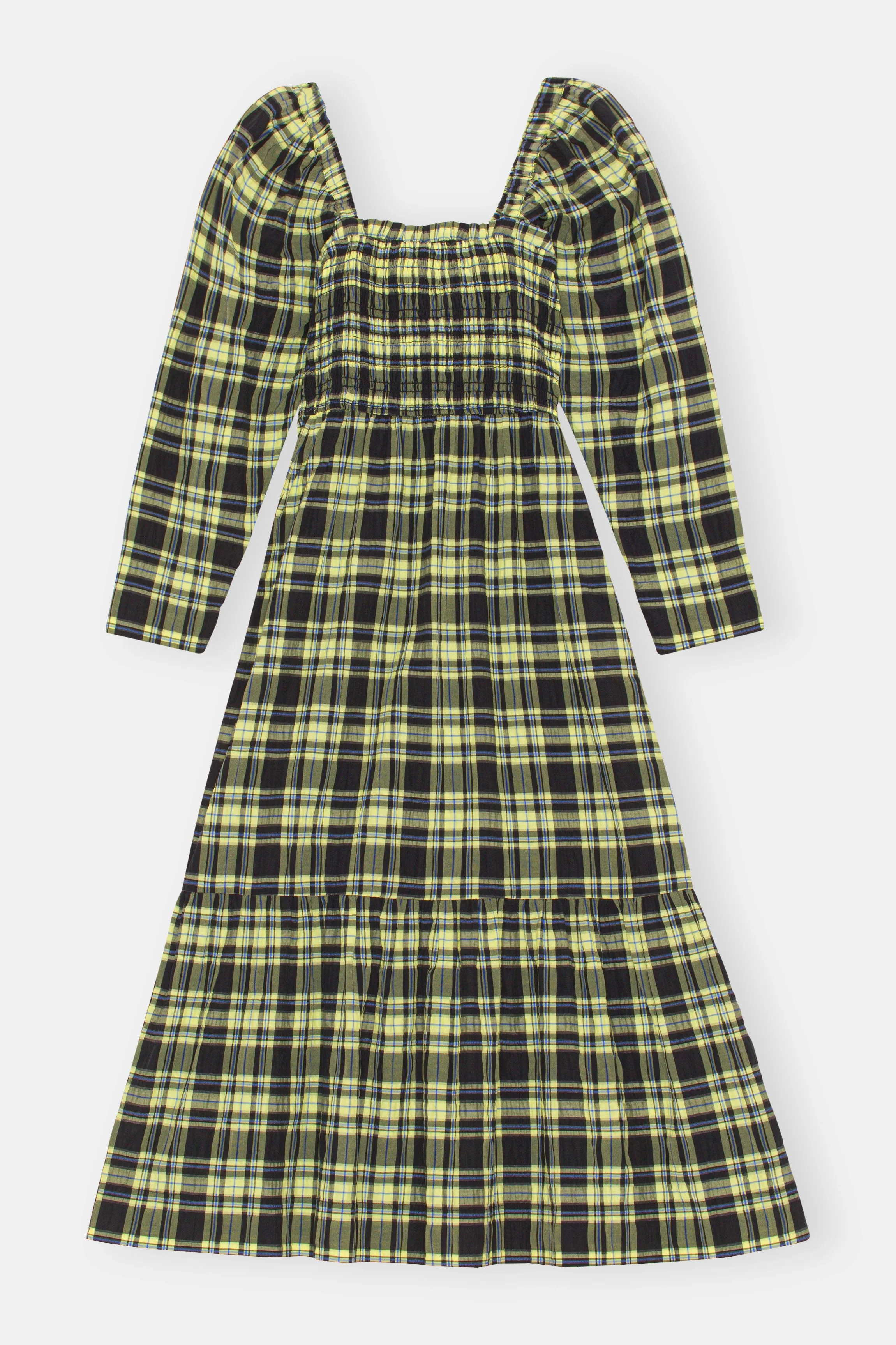 Checkered Seersucker Maxi Dress | Check Elfin Yellow
