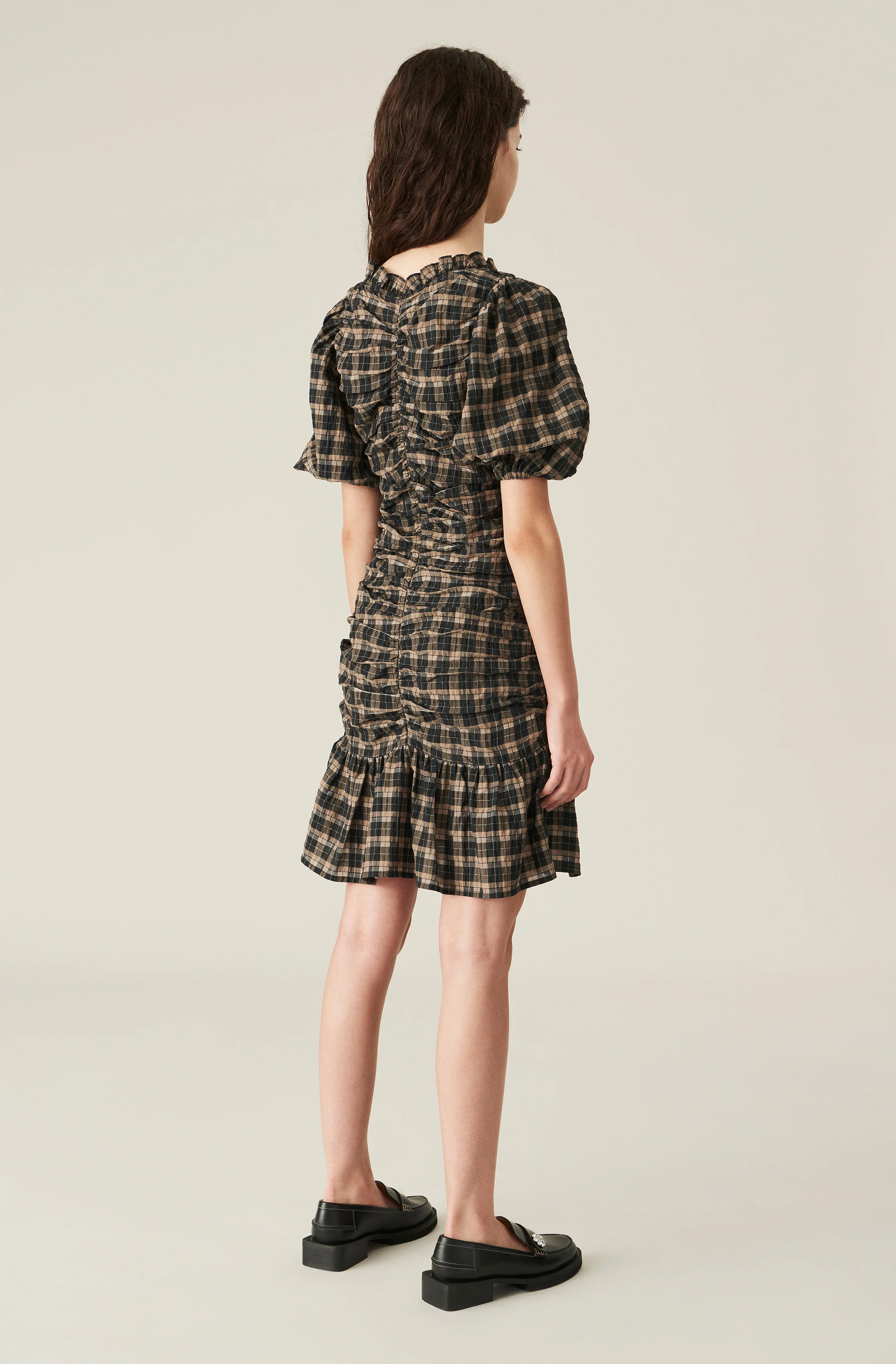 Checkered Seersucker Mini Dress | Fossil - Image 3