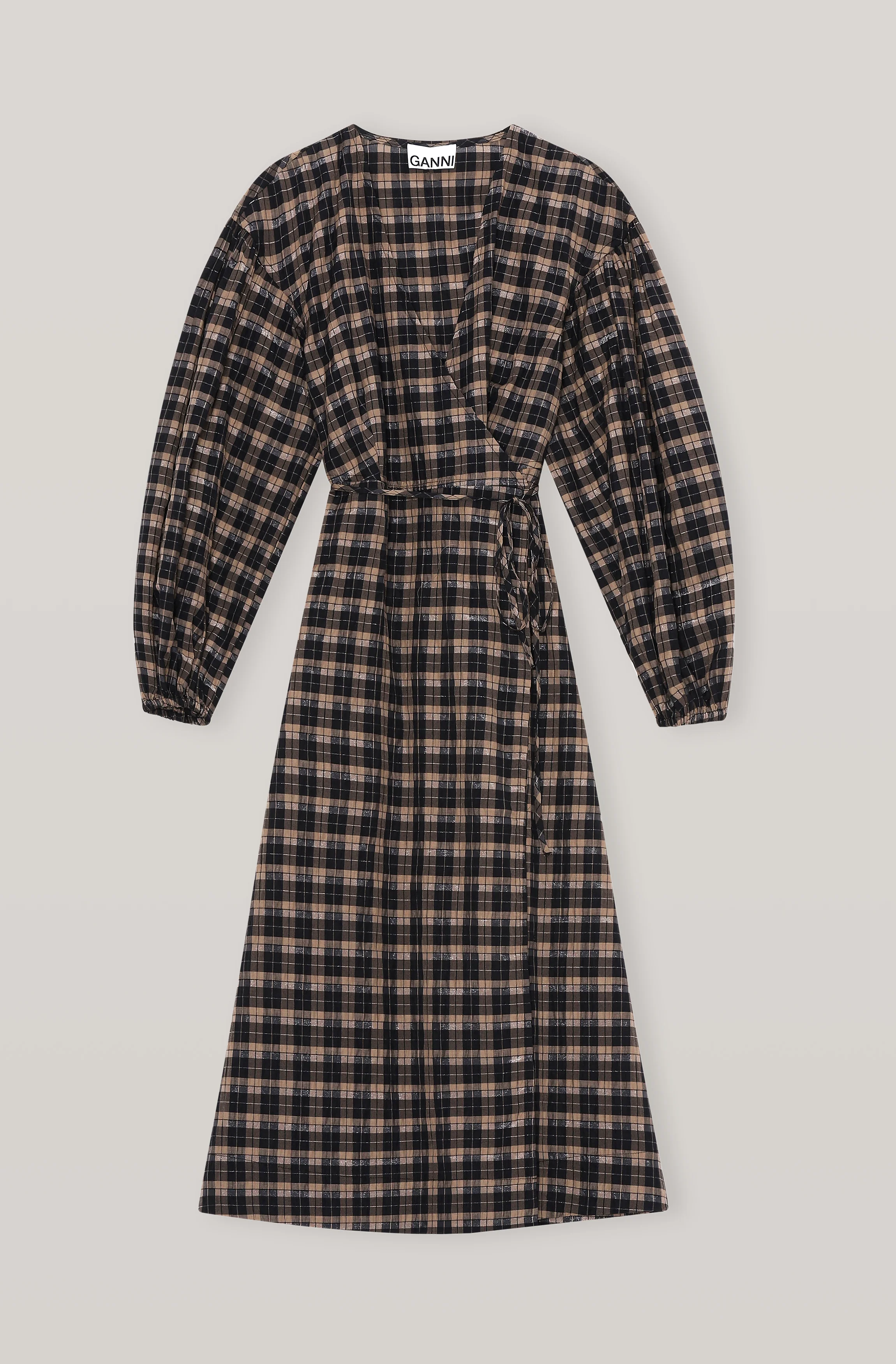 Checkered Seersucker Wrap Dress | Fossil