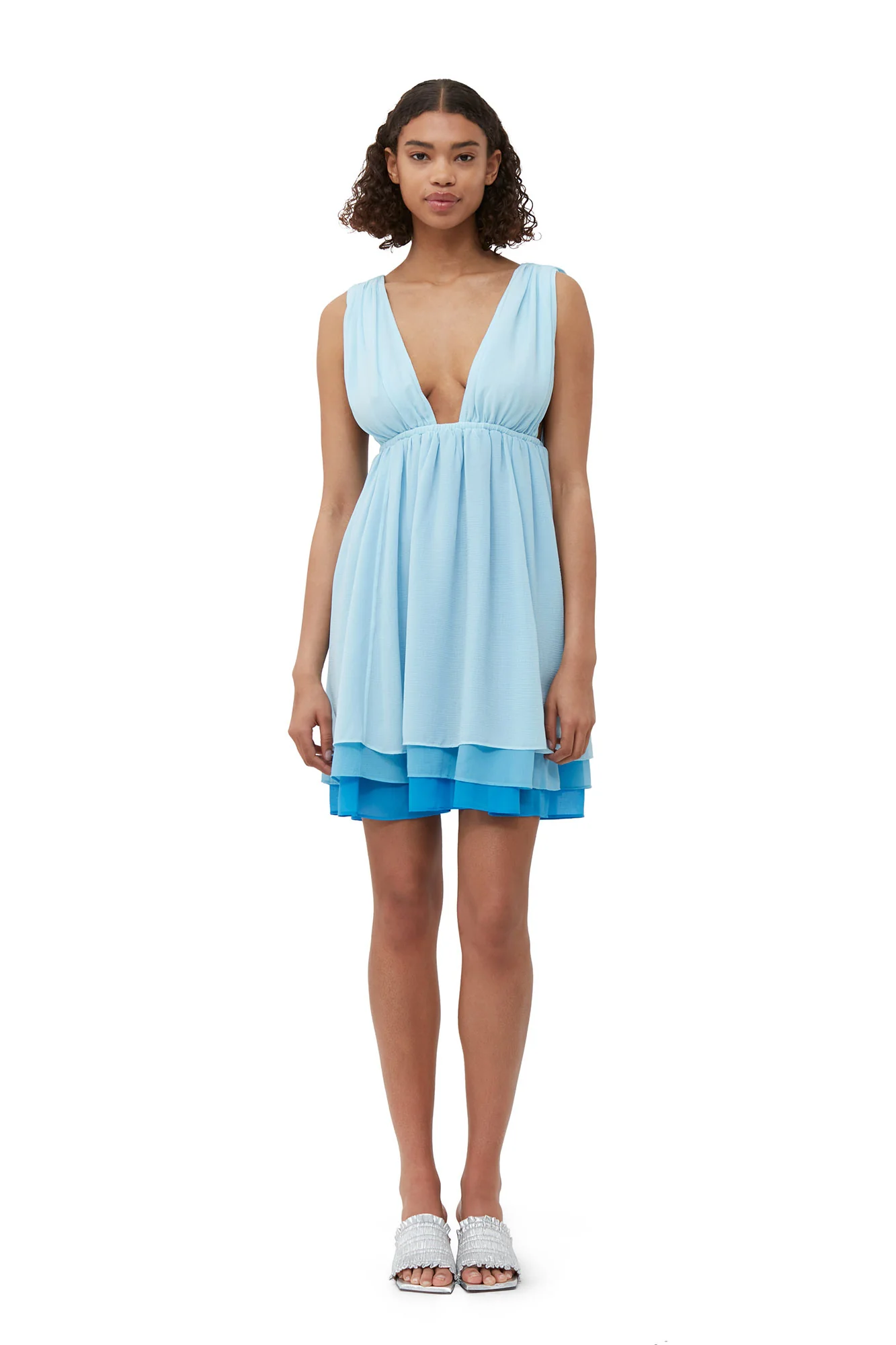 Chiffon Mini Dress | Ethereal Blue - Image 5