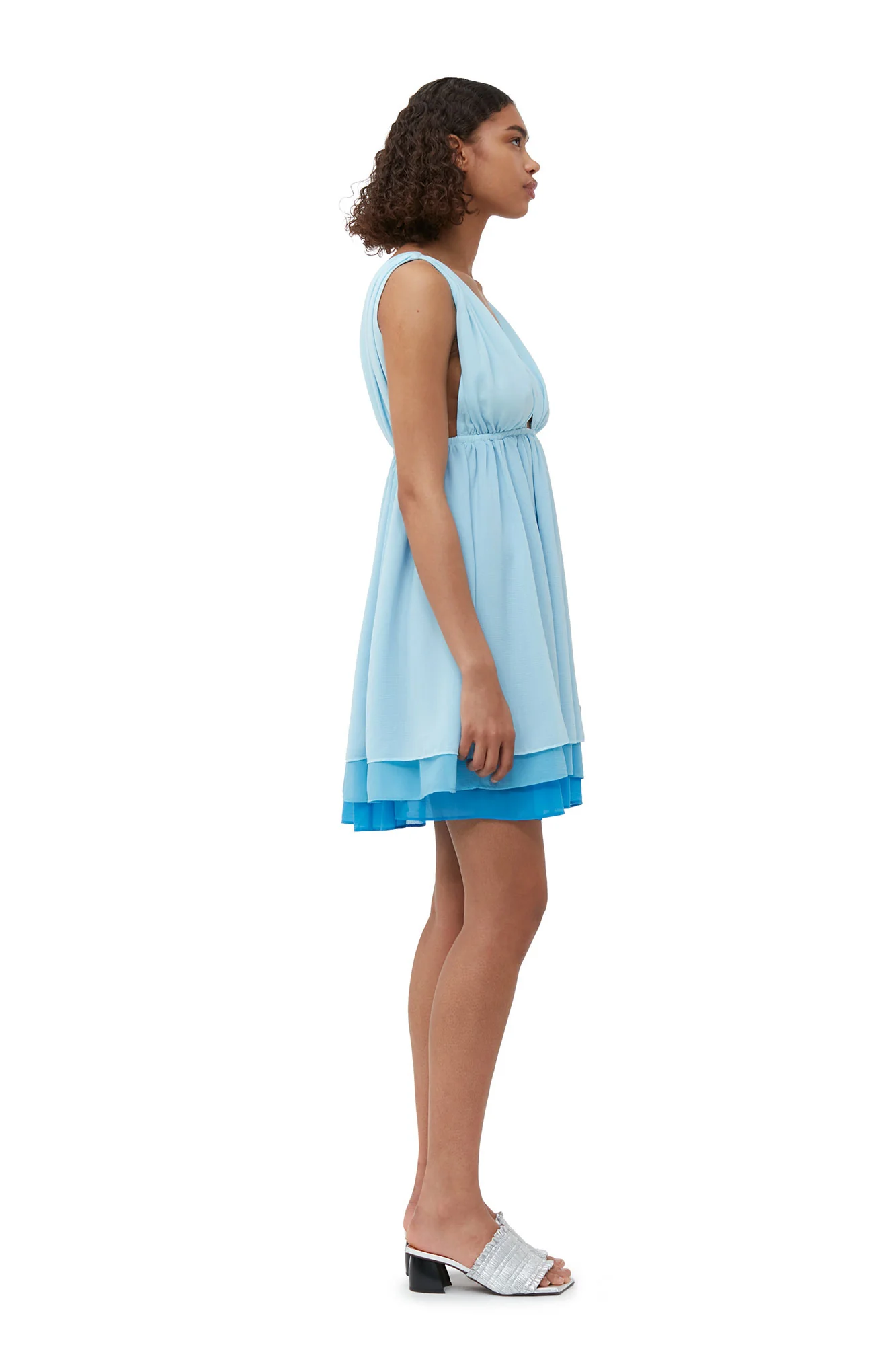 Chiffon Mini Dress | Ethereal Blue - Image 7