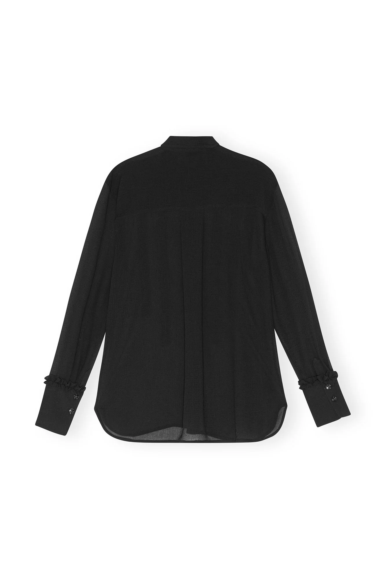 Chiffon Ruffle Shirt | Black - Image 2