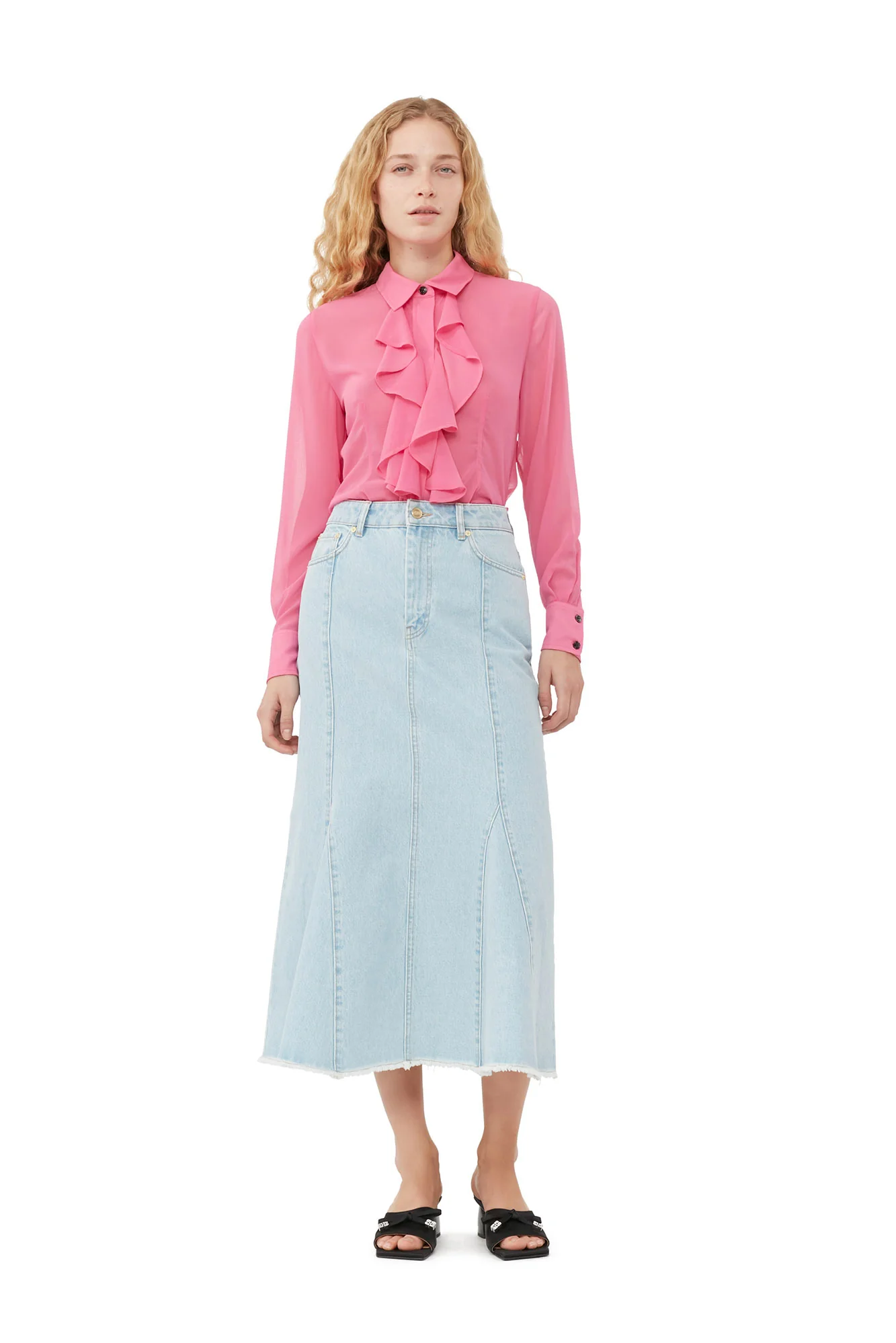Chiffon Ruffle Shirt | Cone Flower - Image 3