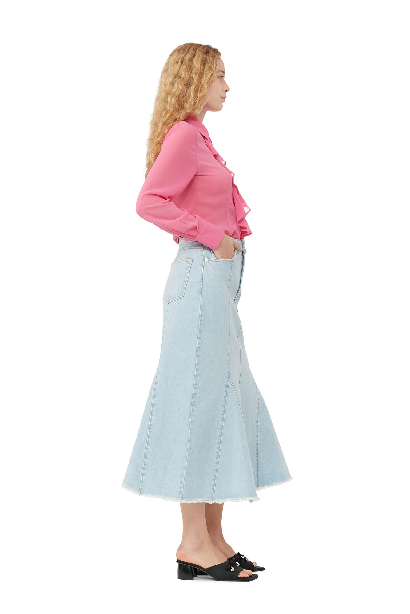 Chiffon Ruffle Shirt | Cone Flower - Image 4