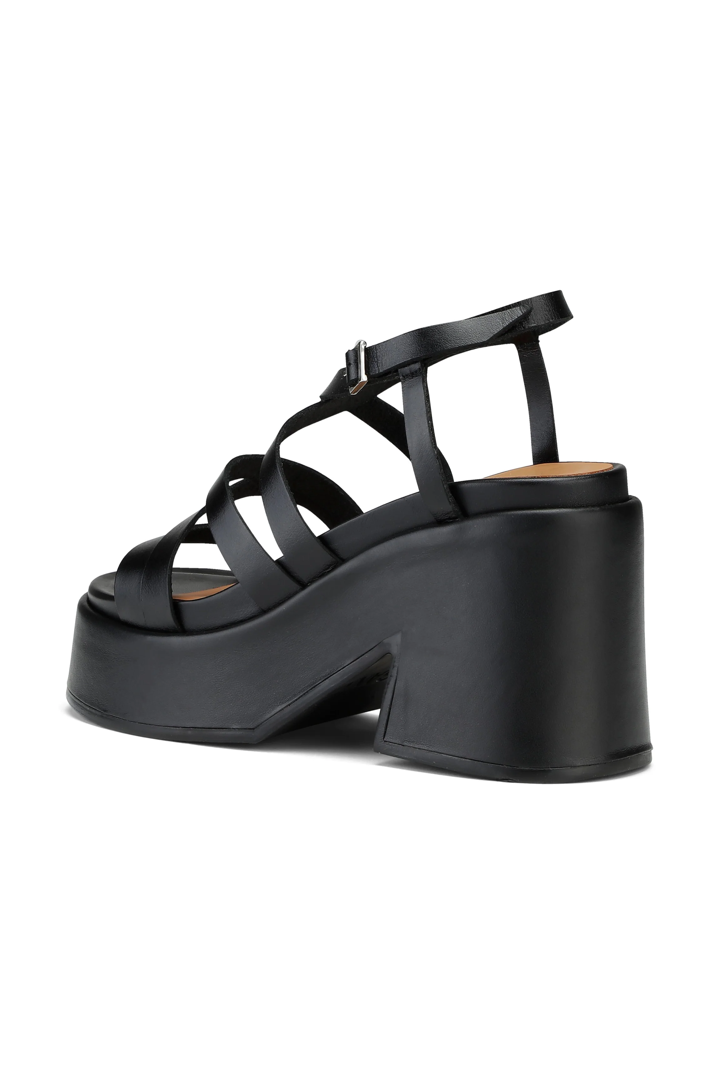 Chunky Heeled Sandals | Black - Image 2