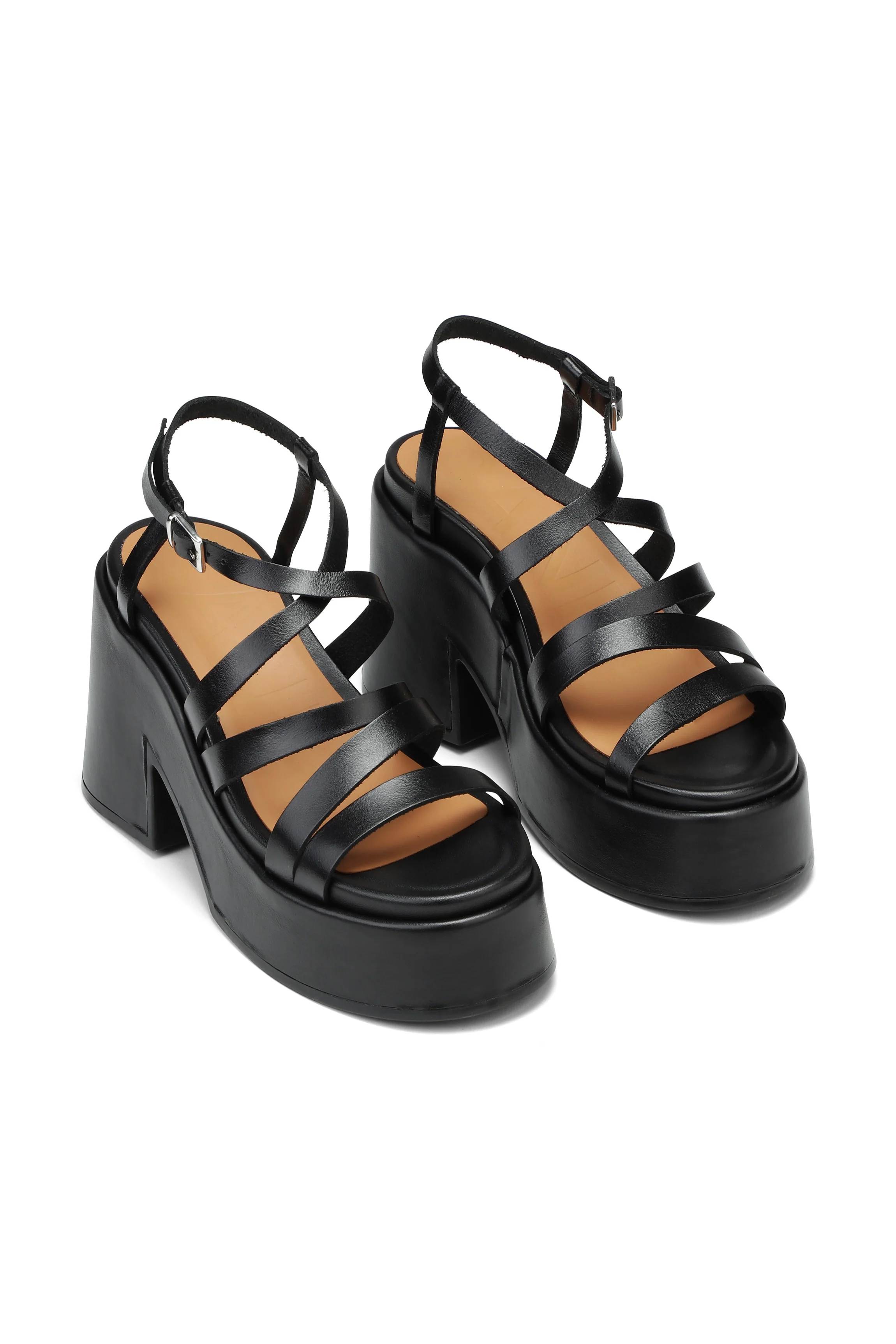 Chunky Heeled Sandals | Black - Image 3