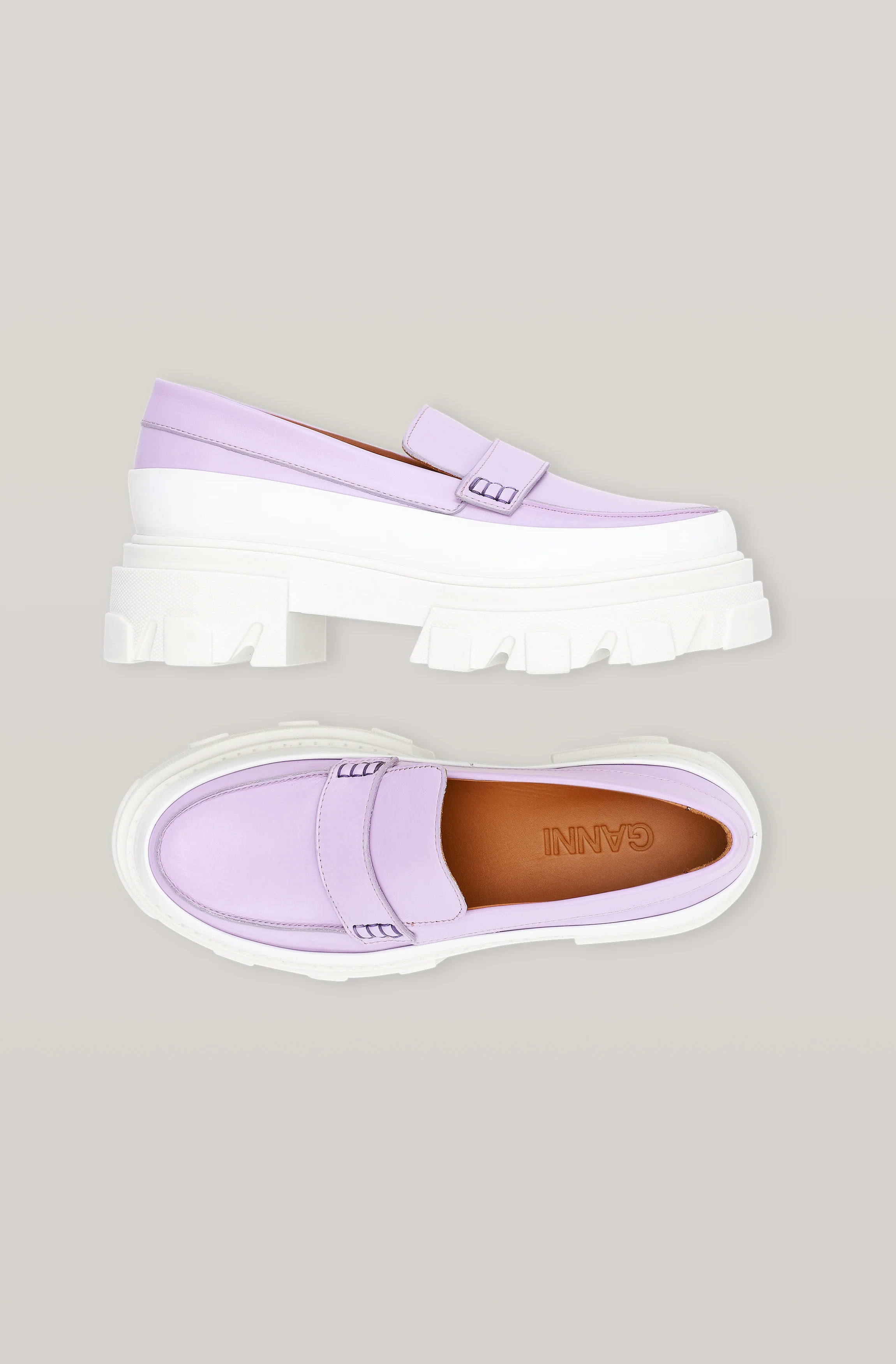 Chunky Leather Loafer | Orchid Bloom - Image 2
