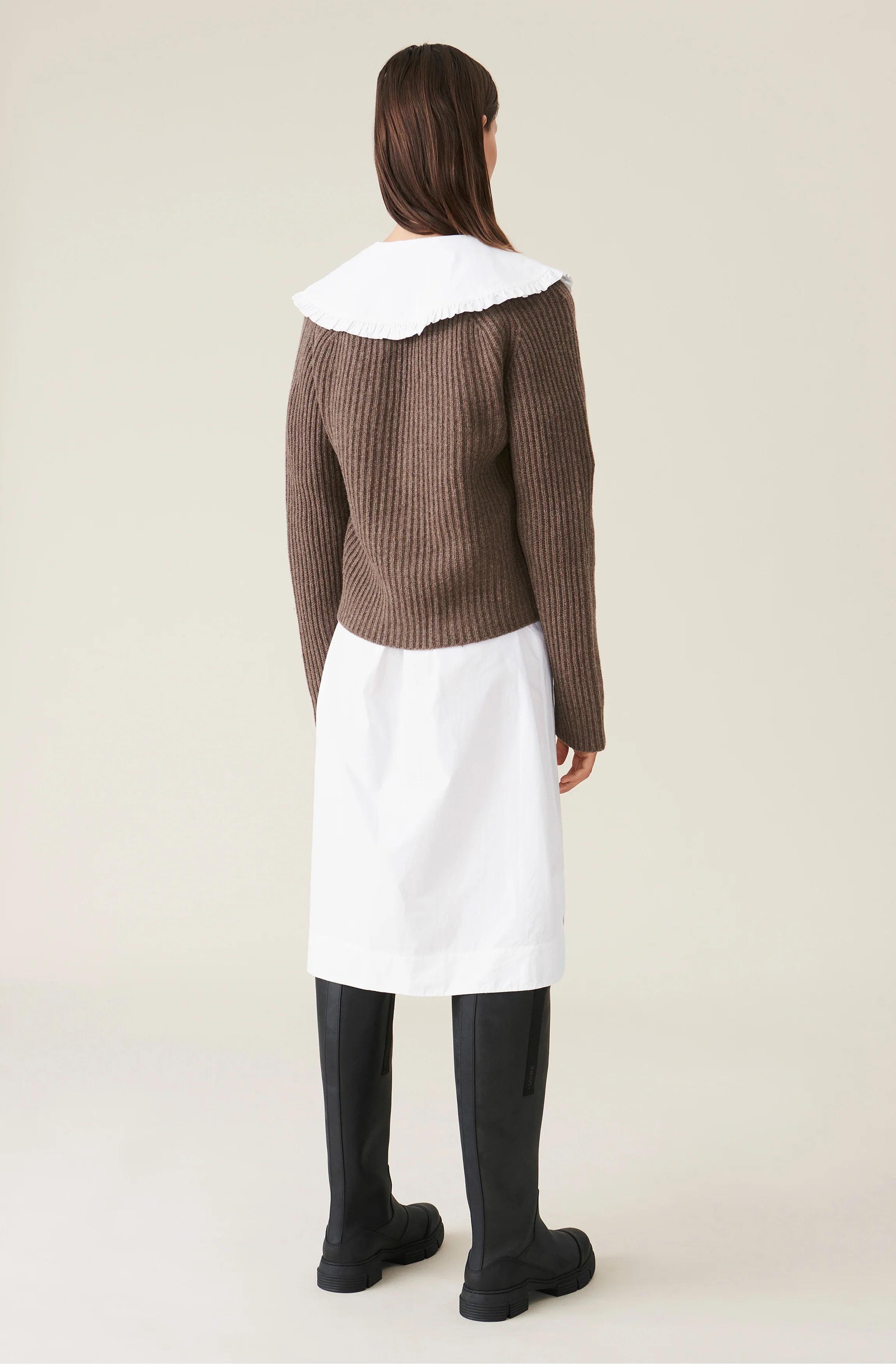 Chunky Ribbed Wool Cardigan | Fossil - Image 4