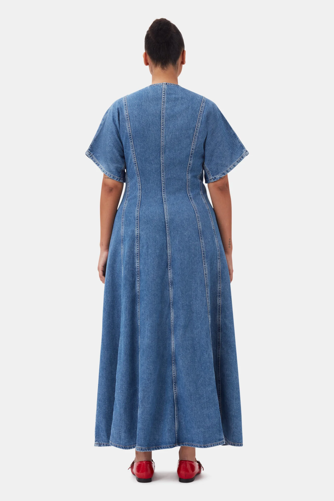 CIRCULOSE Future Denim Maxi Dress | Mid Blue Stone - Image 10