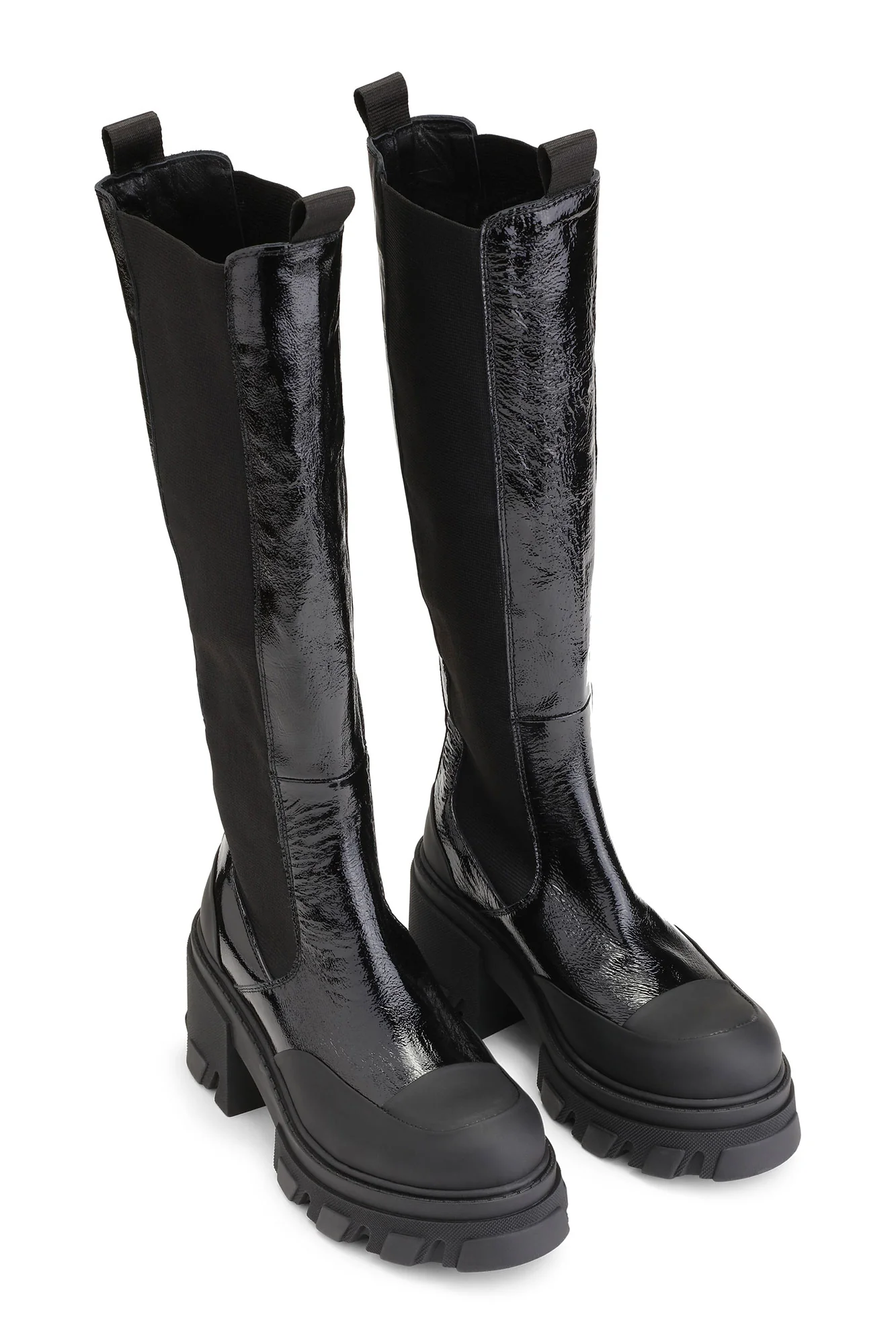 Cleated Heeled Chelsea Boots | Black - Image 5