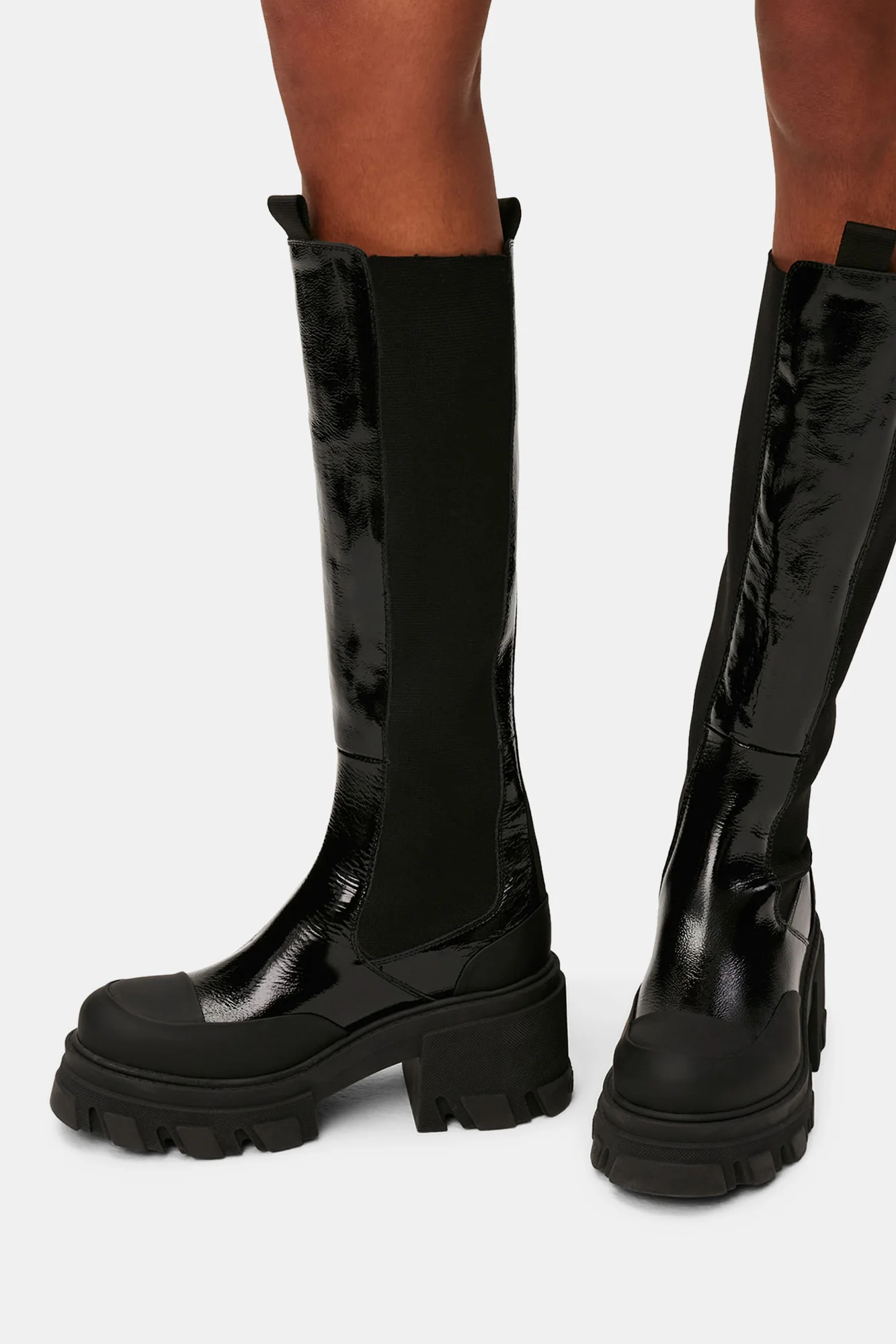 Cleated Heeled Chelsea Boots | Black - Image 7