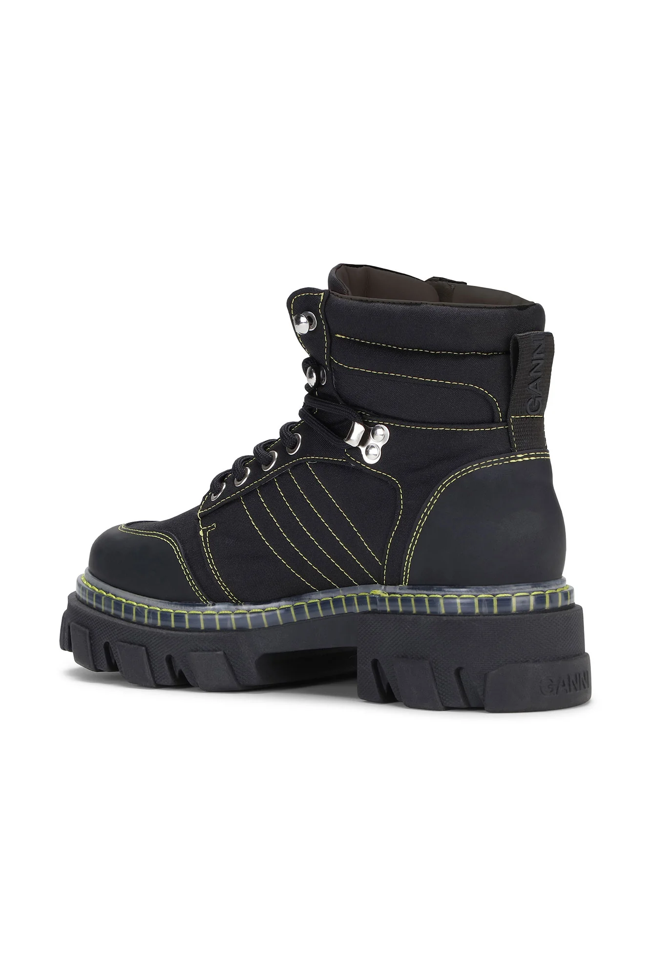 Cleated Lace Up Hiking Boots | Black - Image 2