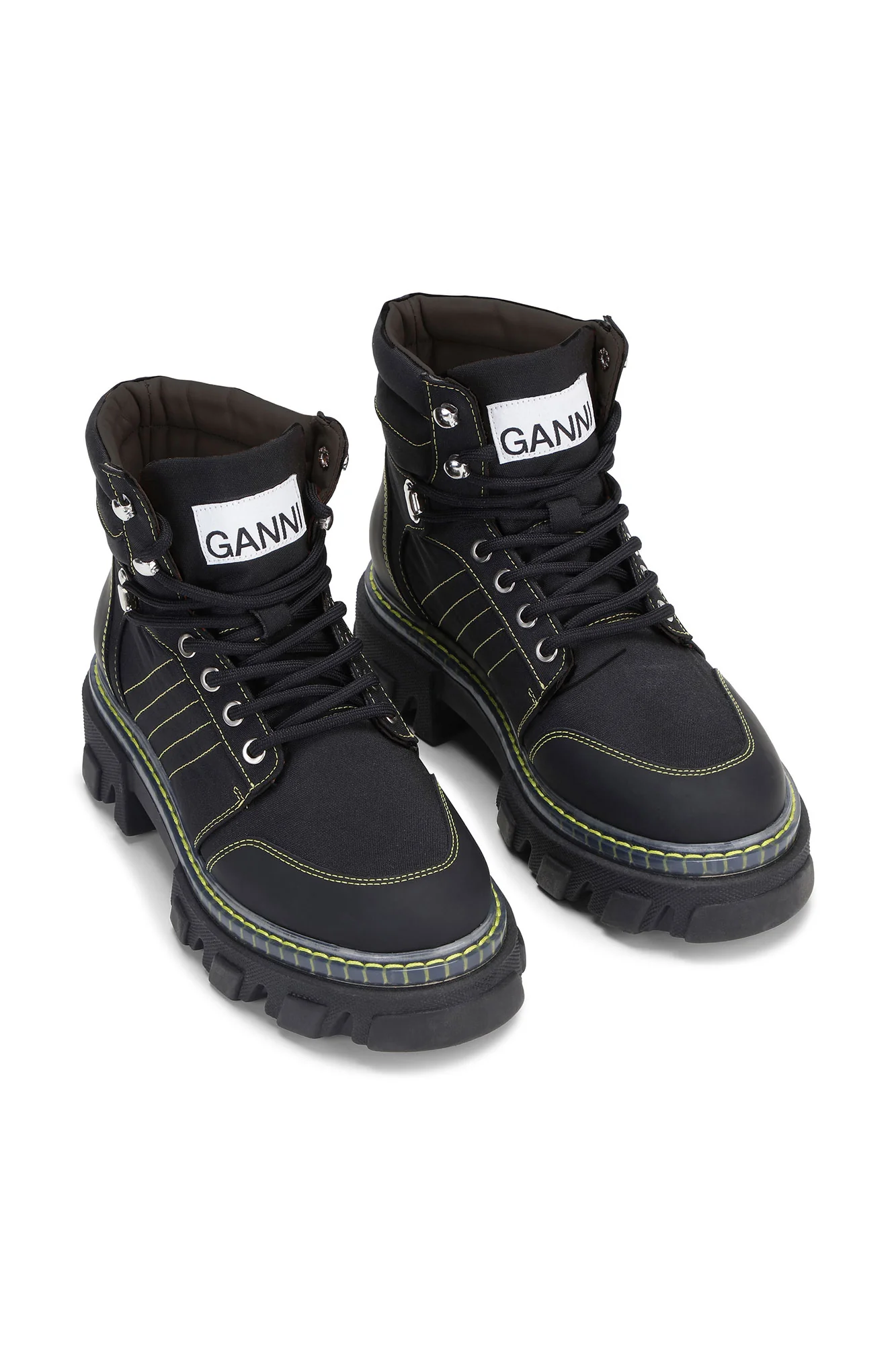 Cleated Lace Up Hiking Boots | Black - Image 3
