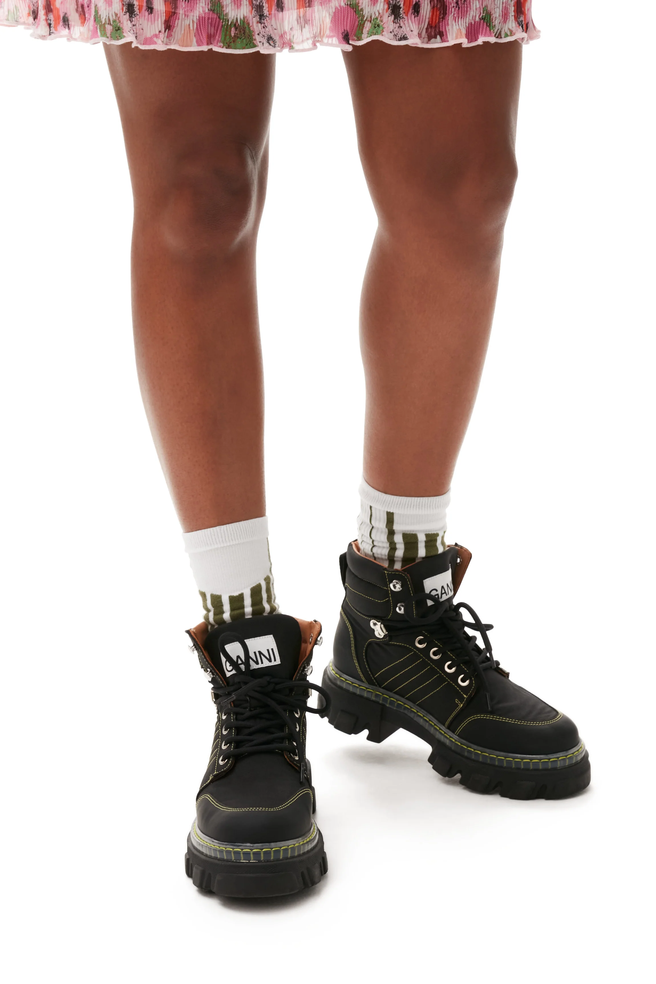Cleated Lace Up Hiking Boots | Black - Image 4