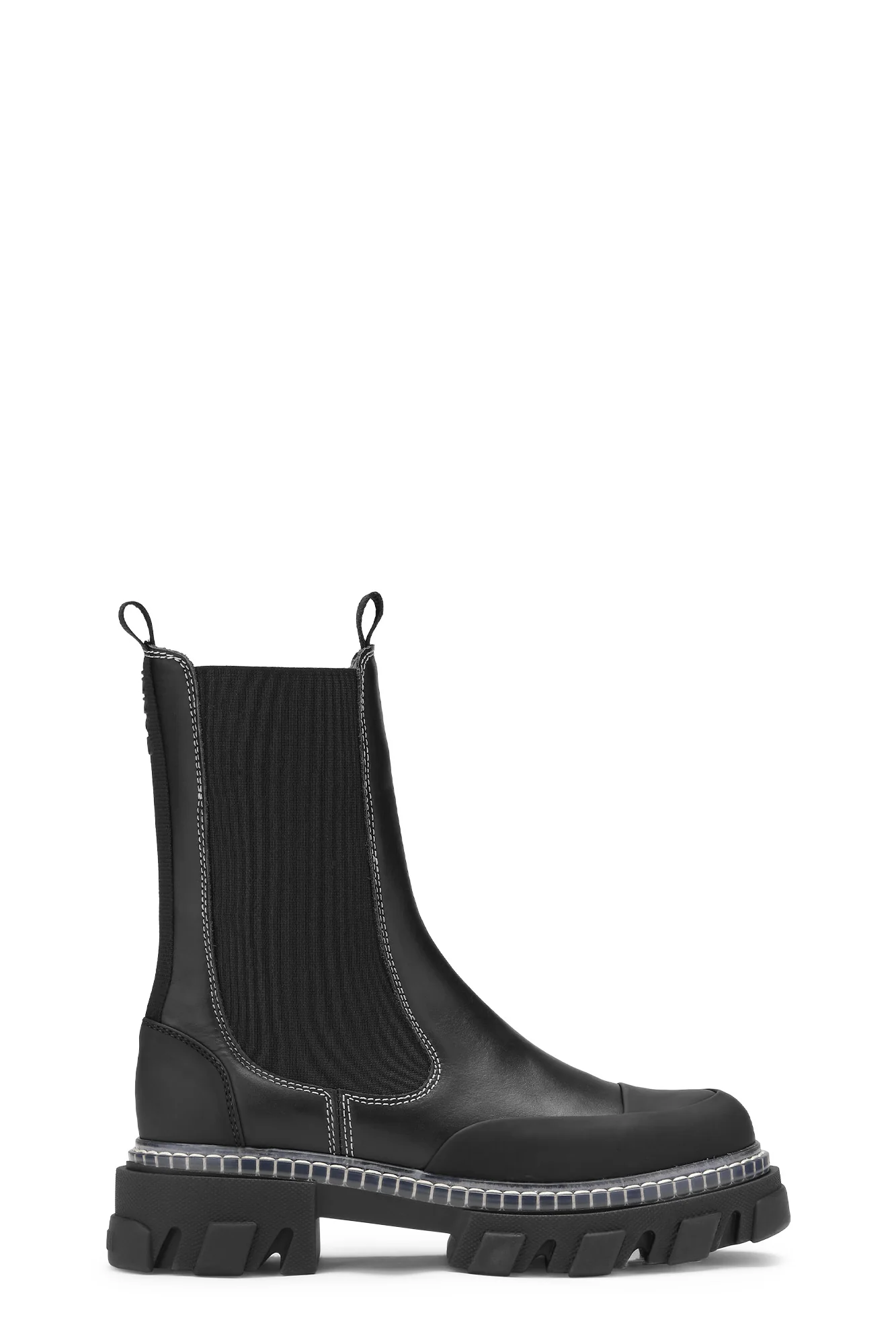 Cleated Mid Chelsea Boots | Black